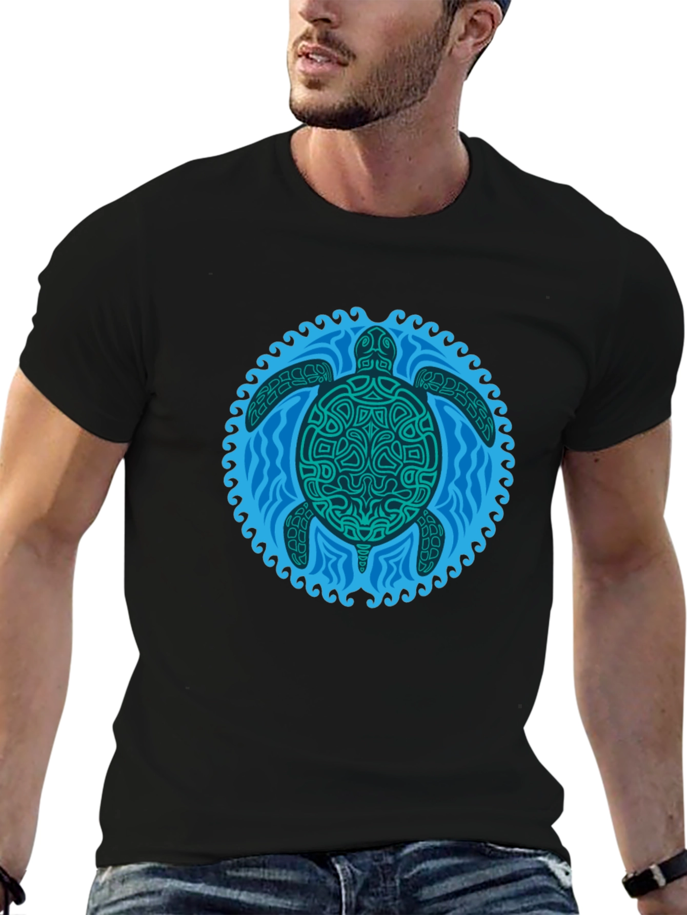 Turtle Graphic Black T-Shirt