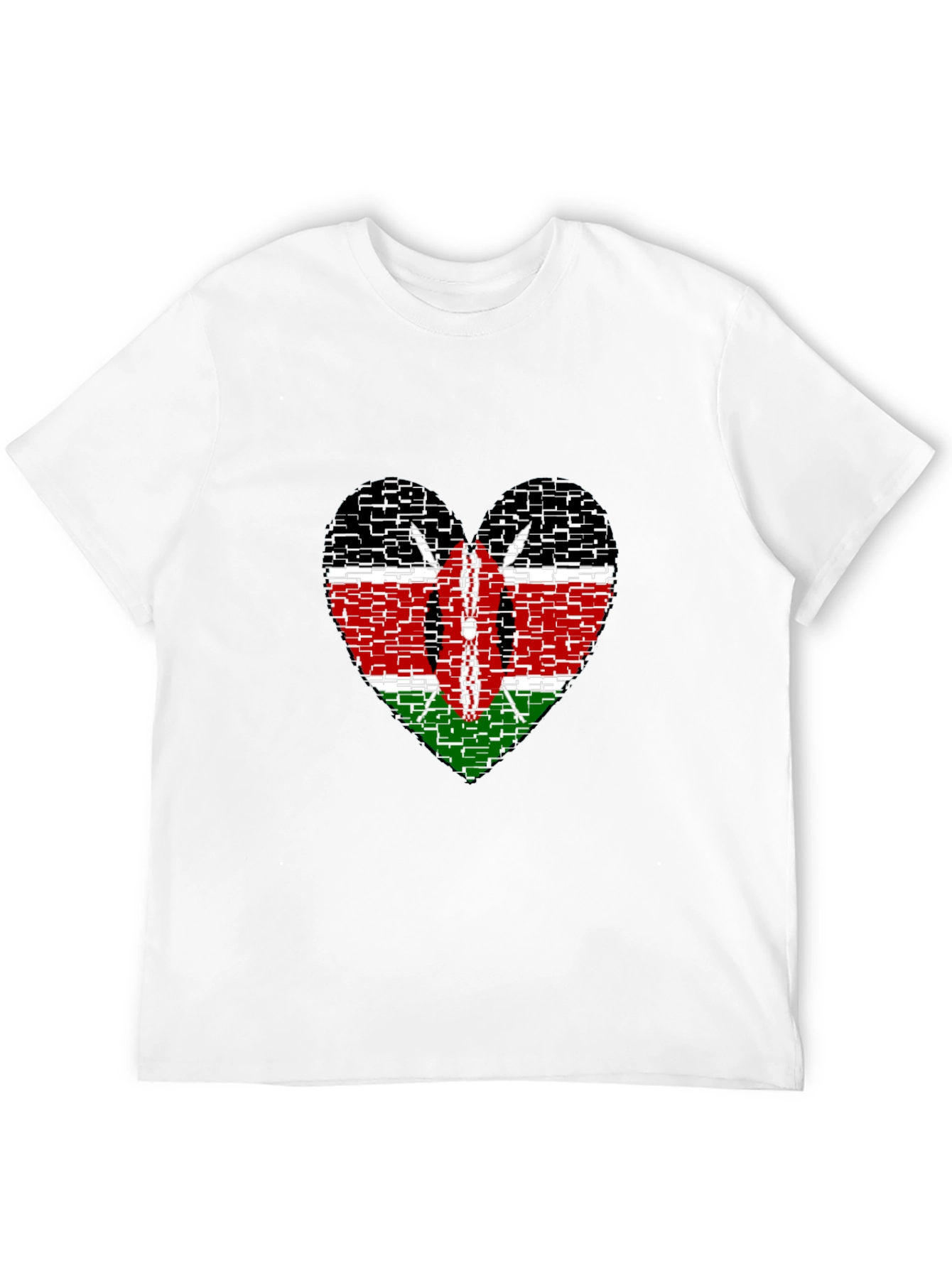 Kenya Flag Heart T-Shirt - Show Your Pride!