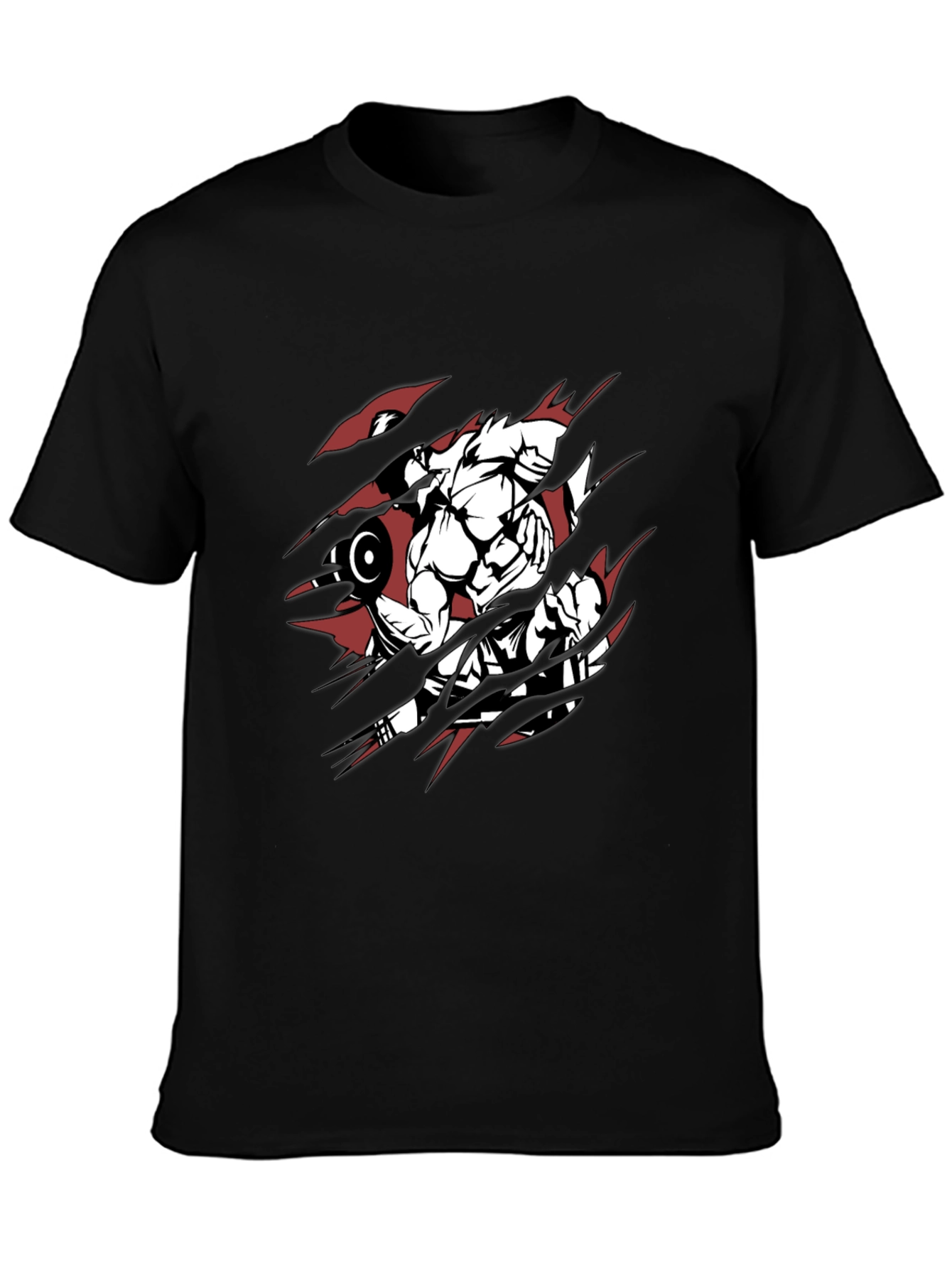Gym Beast Mode Graphic Tee - Black Cotton