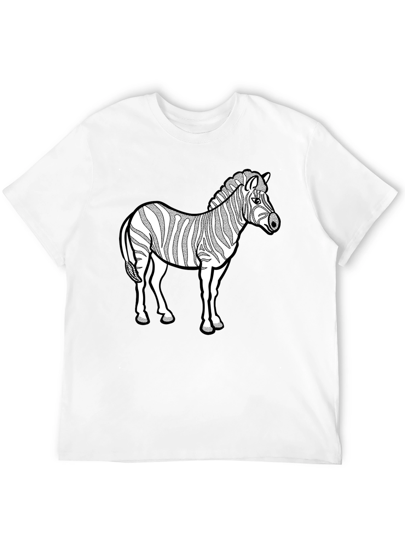 Zebra Graphic Print T-Shirt - Black