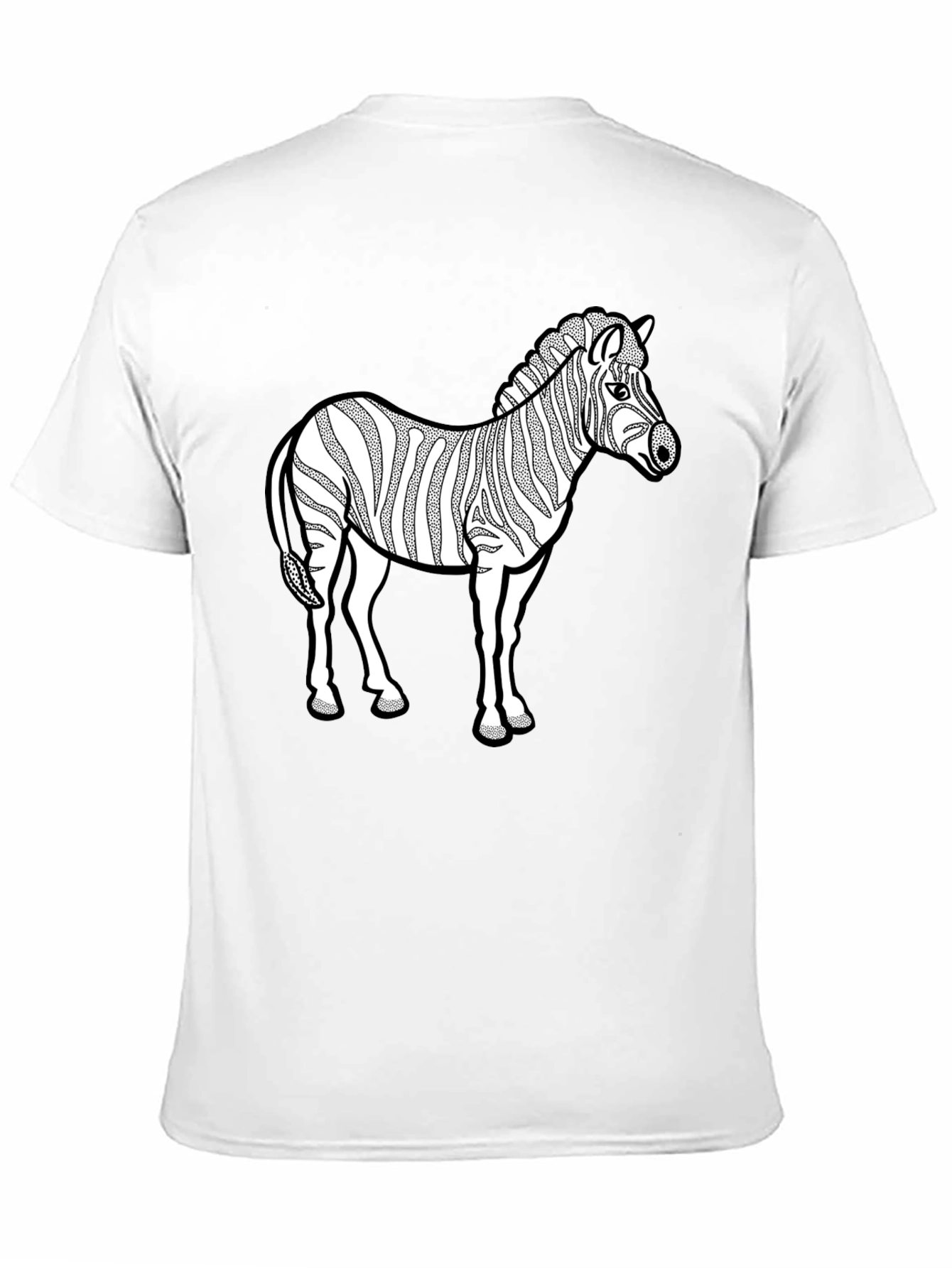 Zebra Graphic Print T-Shirt - Black