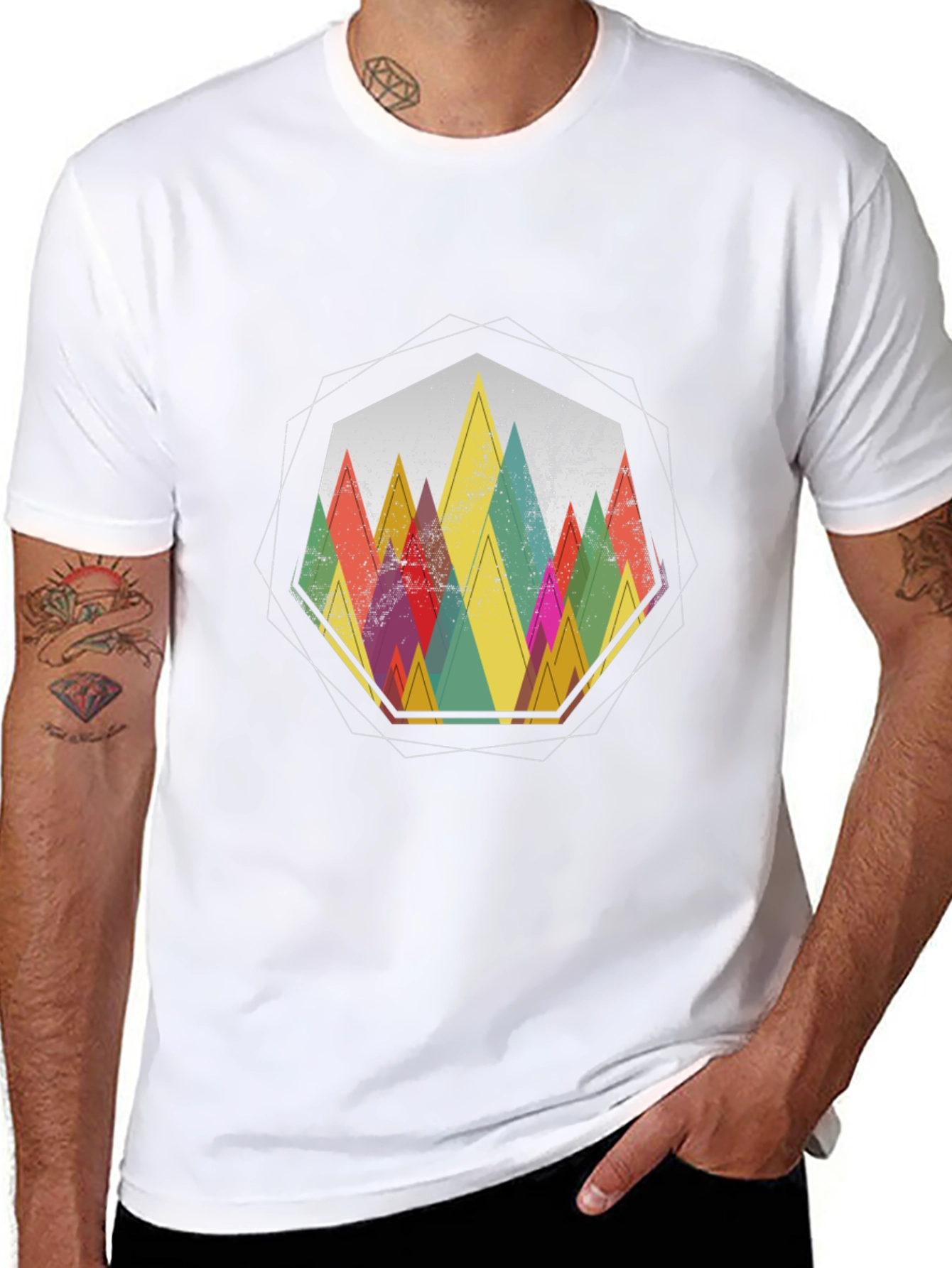 Geometric Mountain Peak T-Shirt - Stylish Graphic Tee