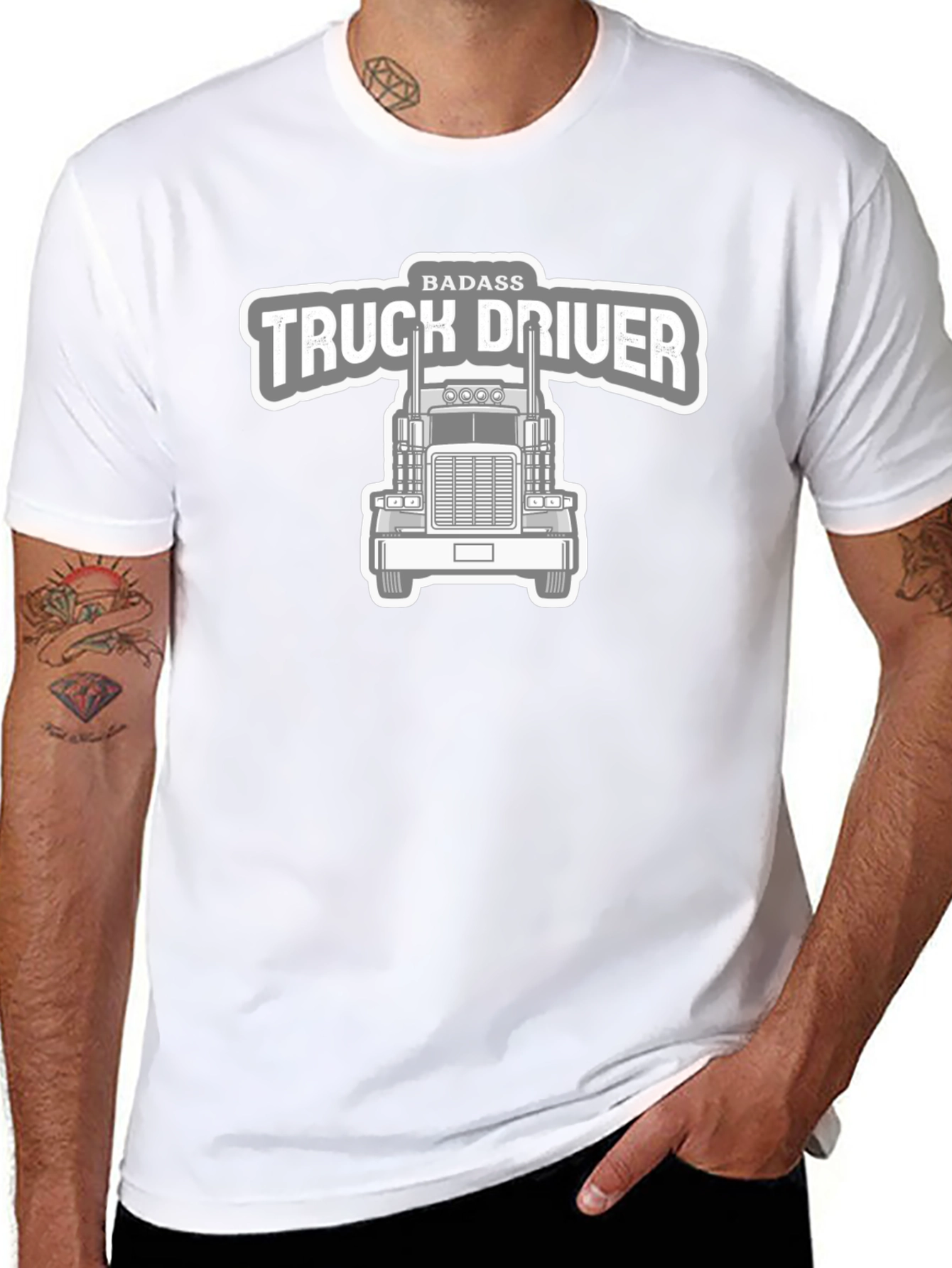 Badass Truck Driver Graphic Tee - Black
