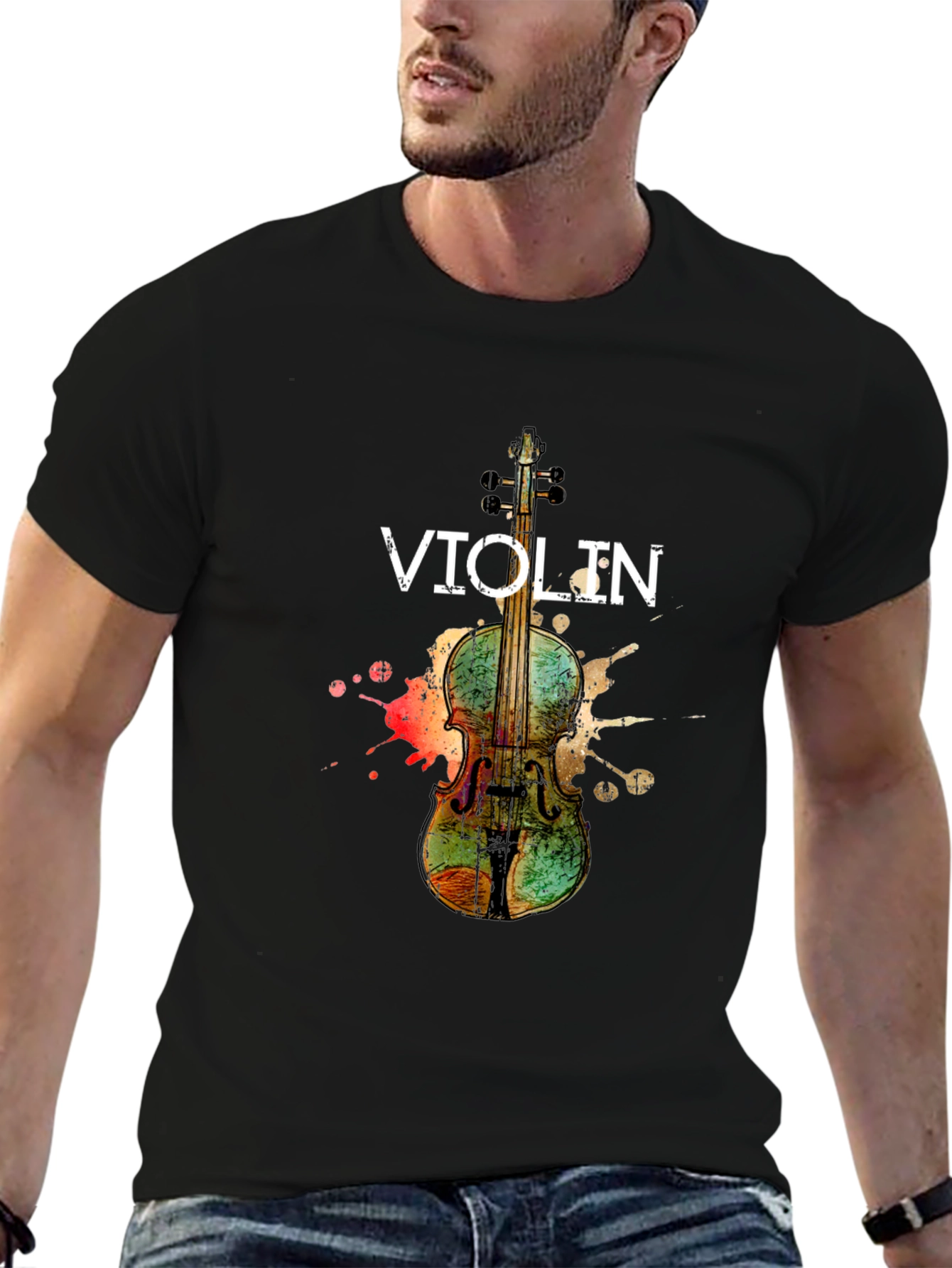 Violin Graphic T-Shirt - Music Lover Tee