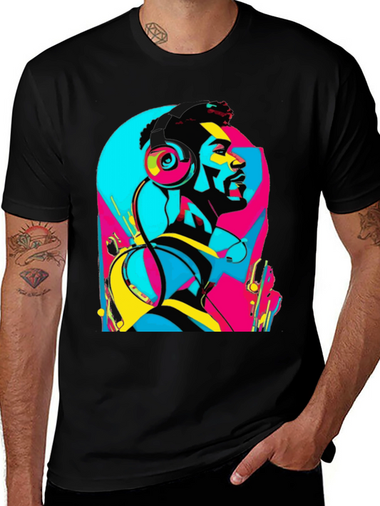 Abstract Music Lover Graphic Tee