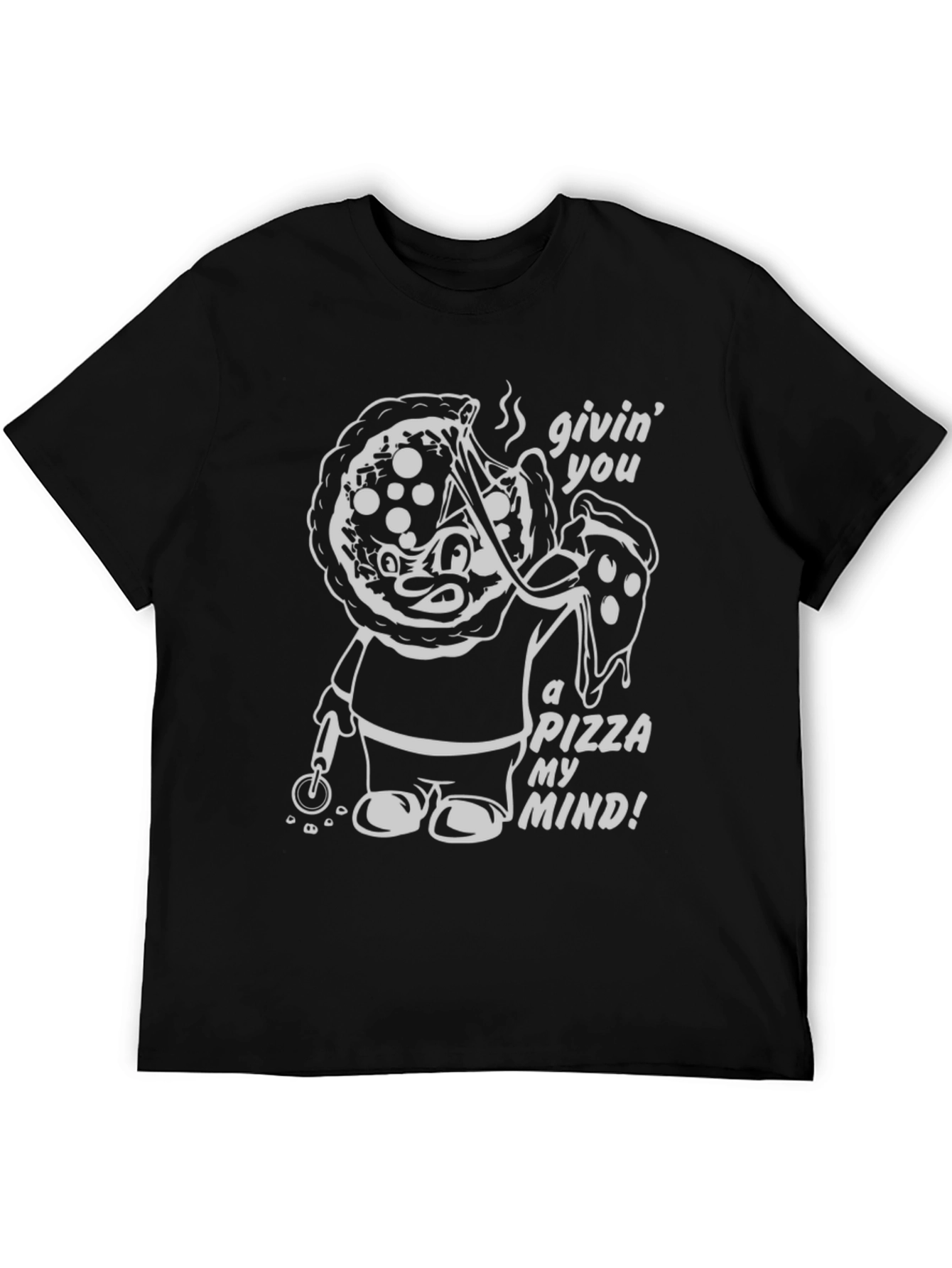 Pizza My Mind Graphic T-Shirt - Black