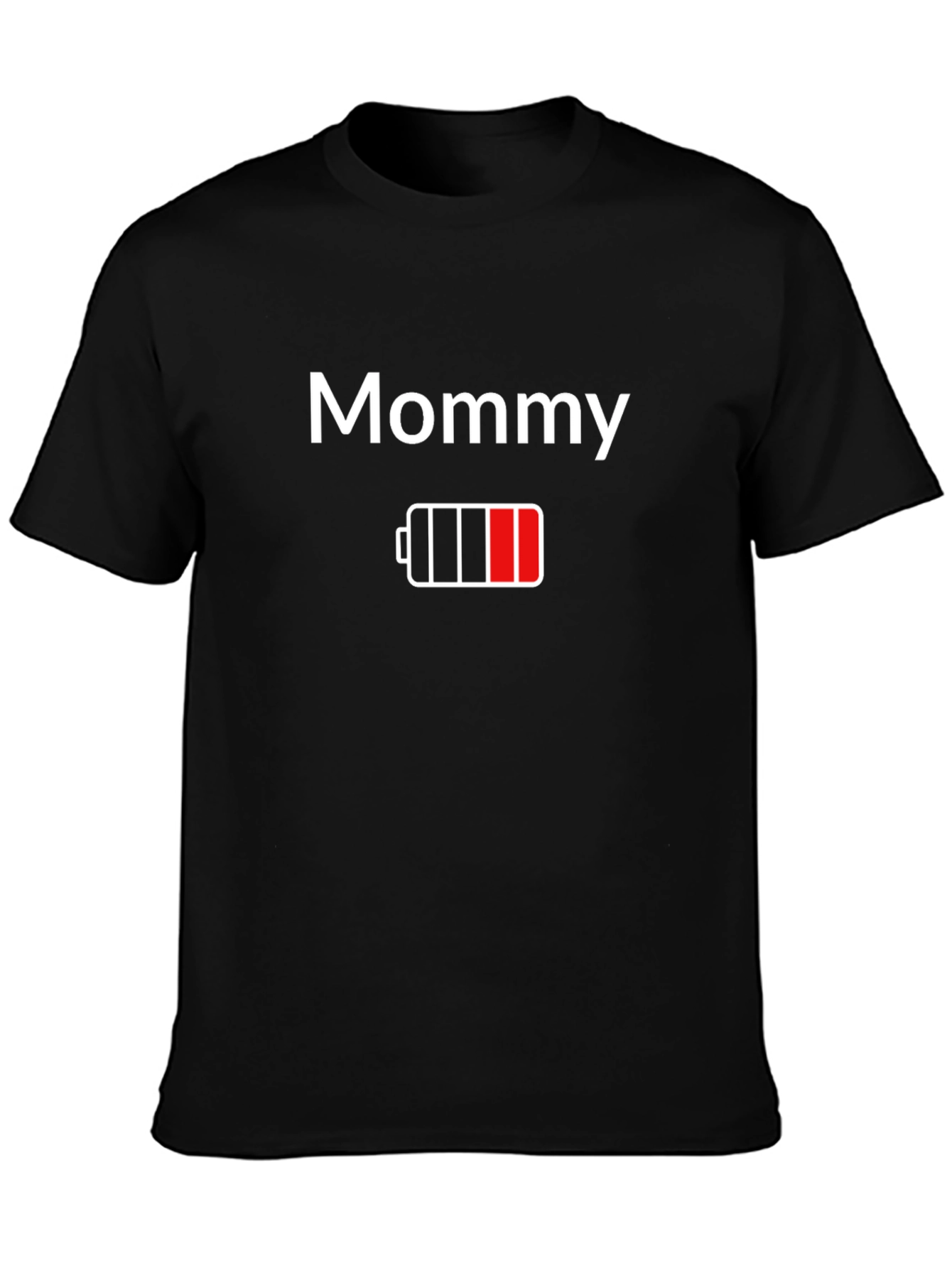 Mommy Low Battery Black Graphic T-Shirt