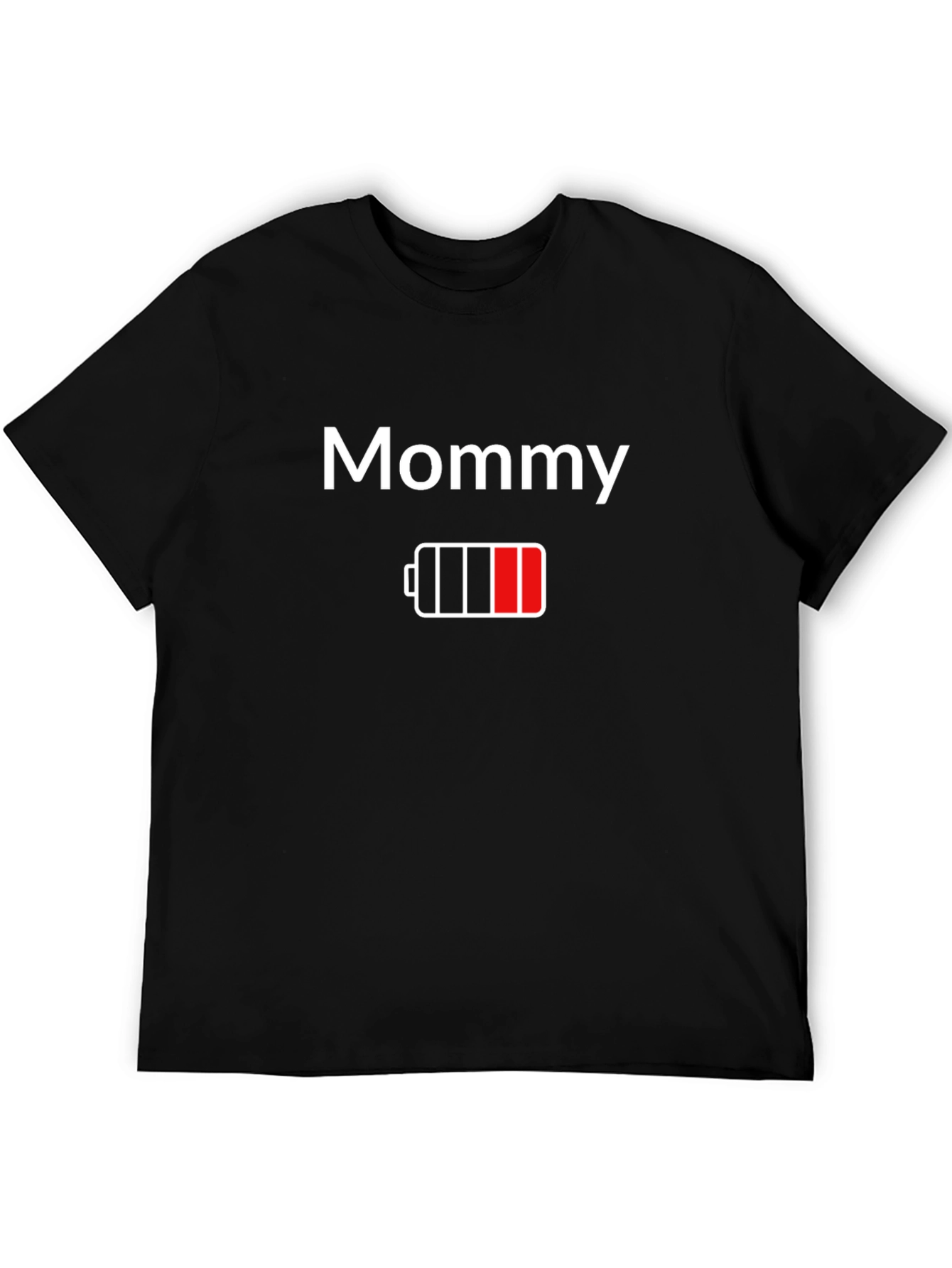Mommy Low Battery Black Graphic T-Shirt