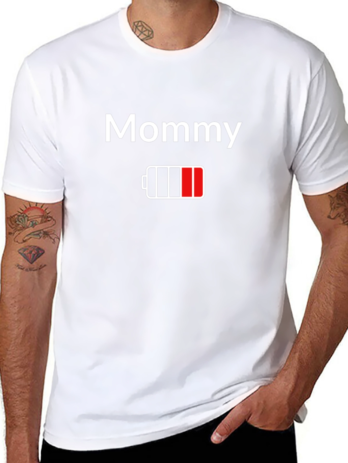 Mommy Low Battery Black Graphic T-Shirt