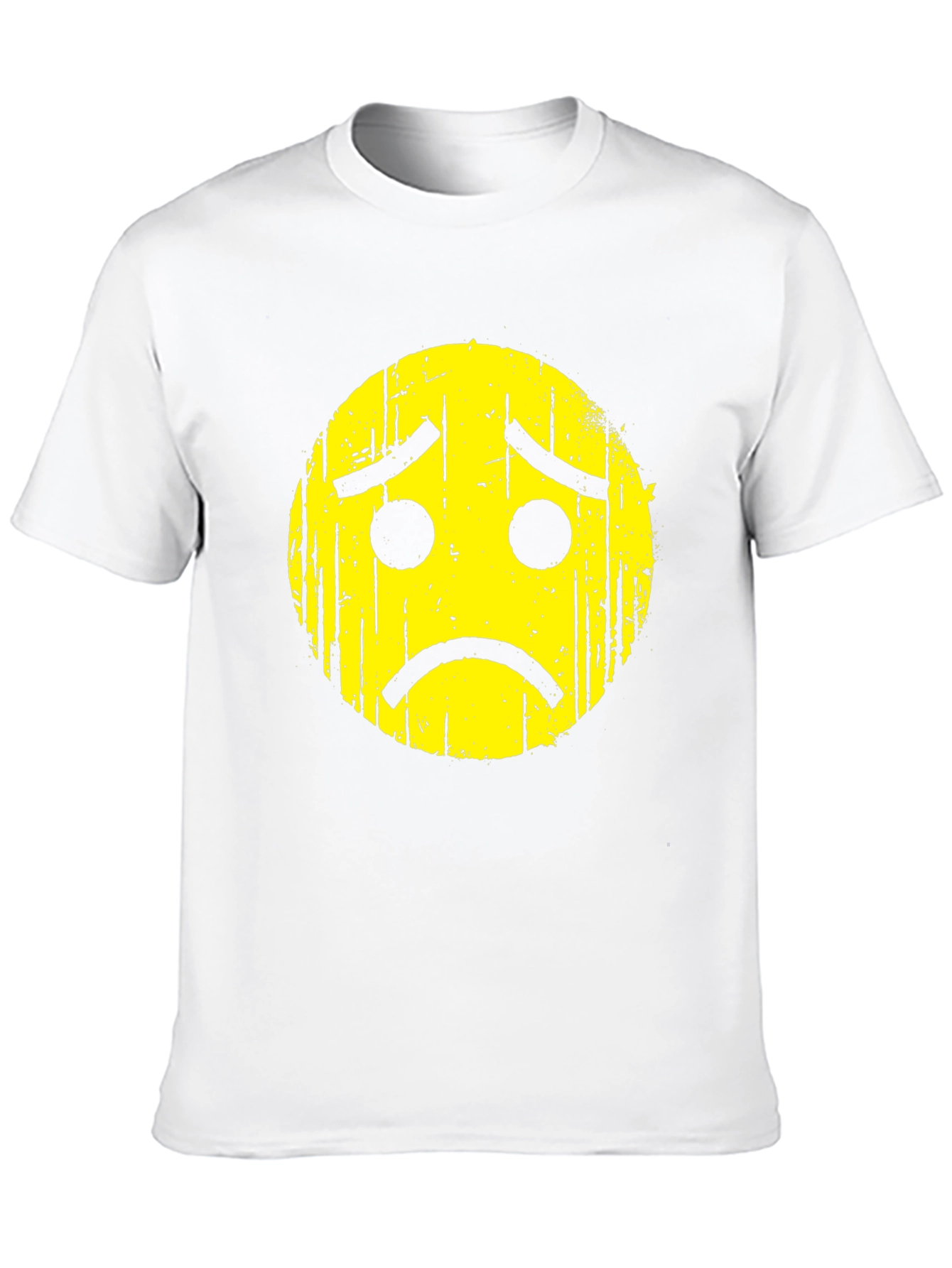 Sad Face Graphic T-Shirt - Mens Black Tee