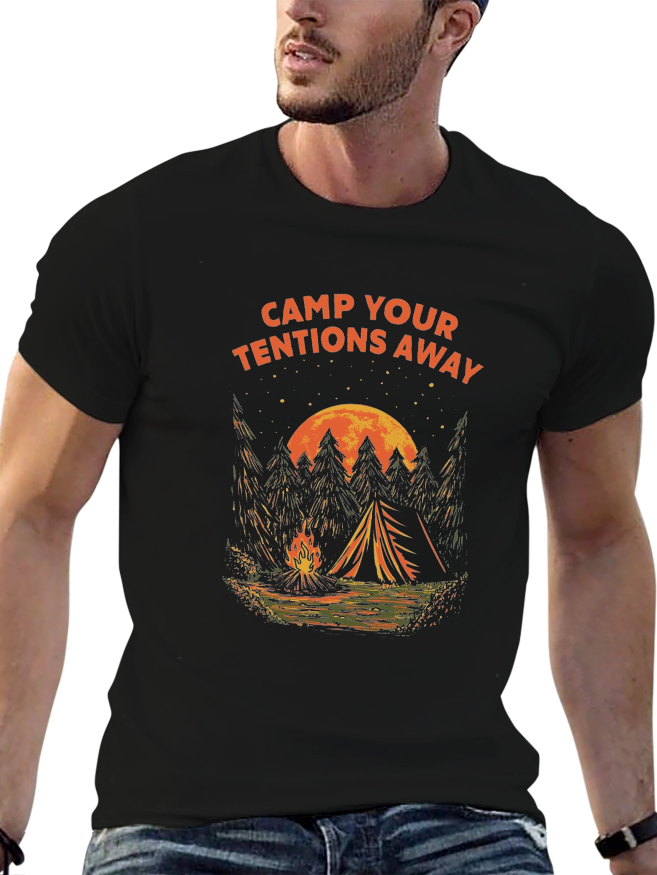 Camp Your Tentions Away Graphic Tee