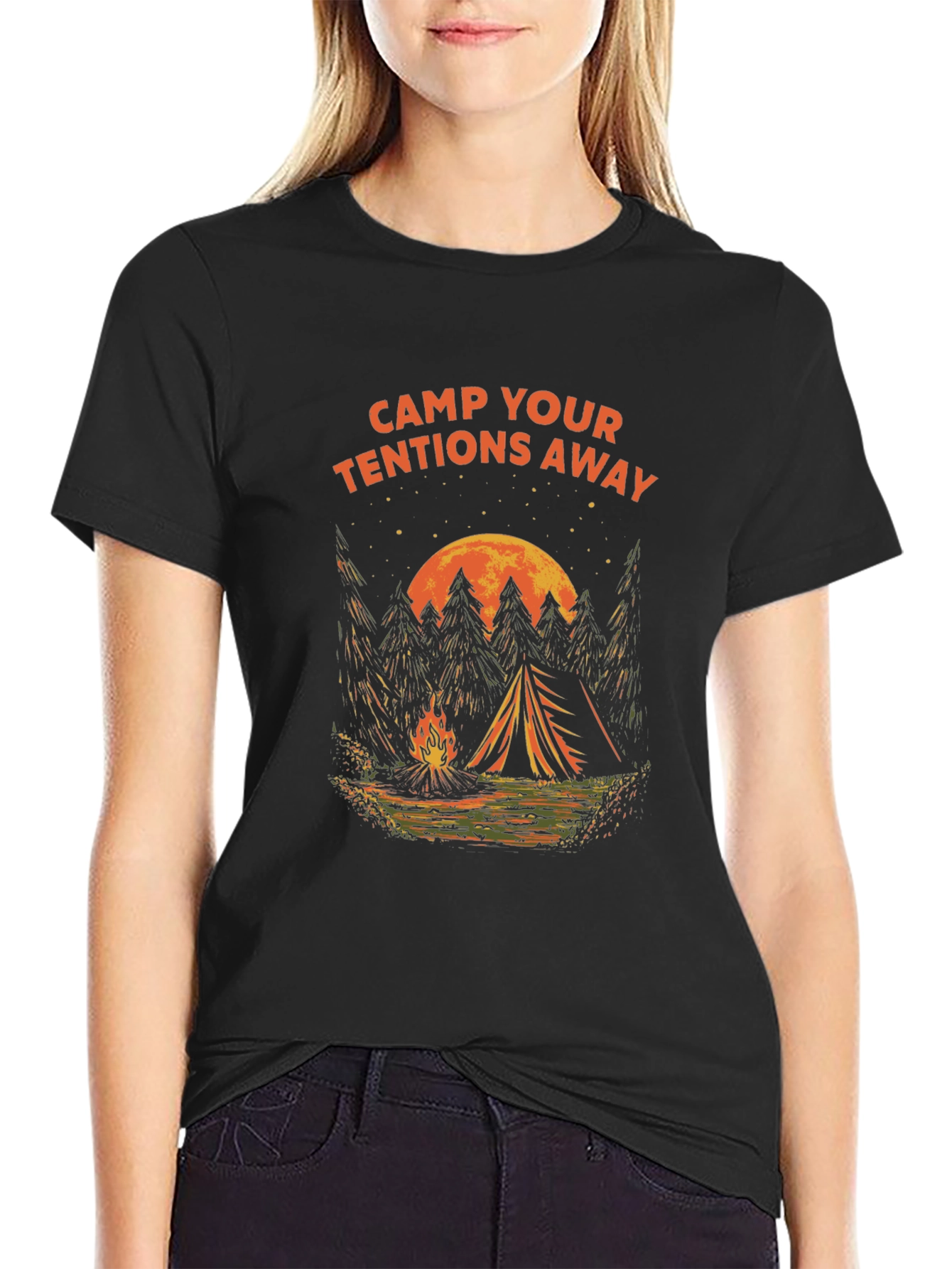 Camp Your Tentions Away Graphic Tee