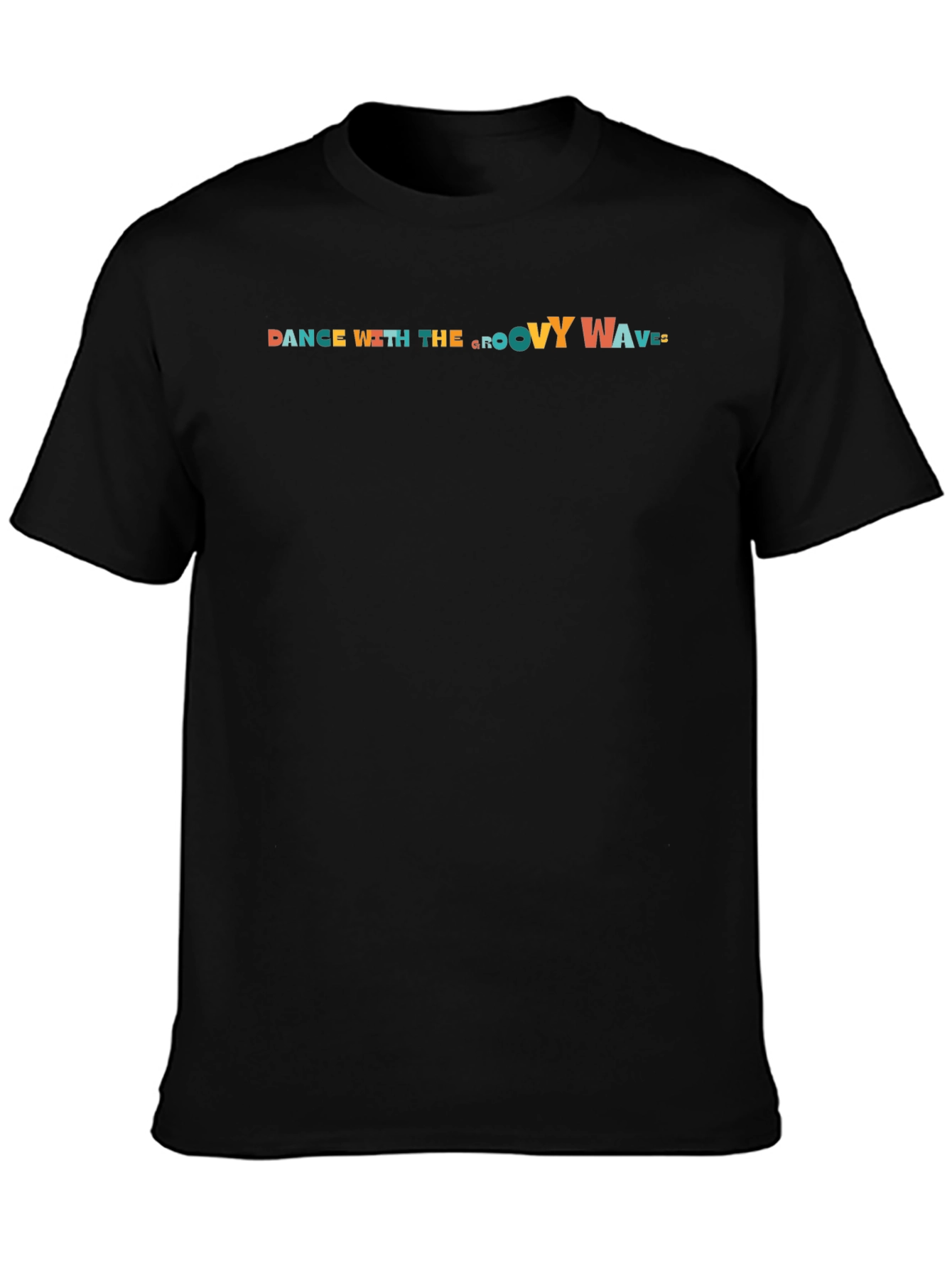 Dance With The Groovy Waves Black T-Shirt