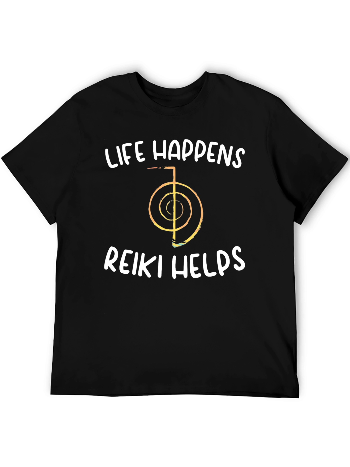 Life Happens Reiki Helps Black Graphic Tee