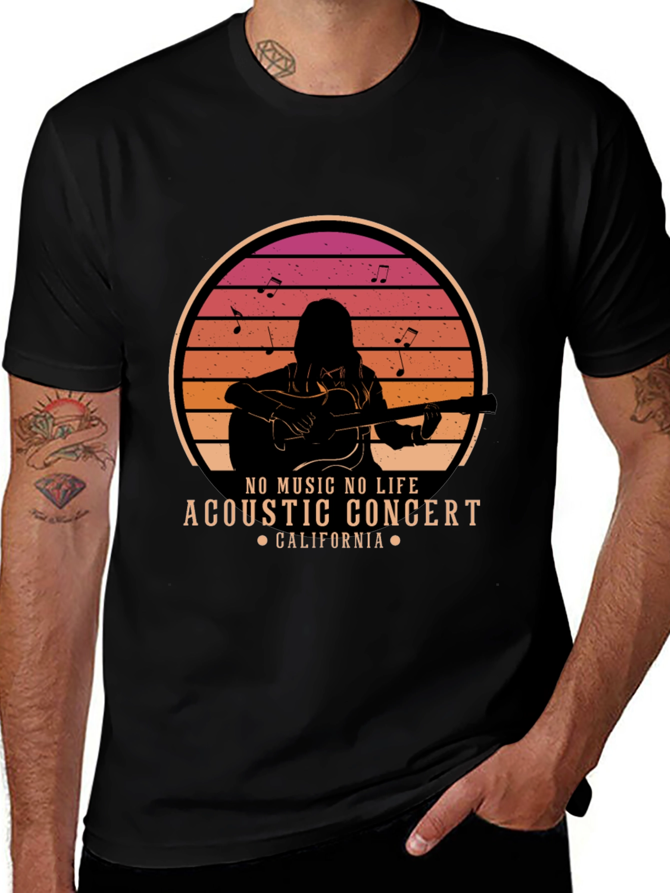 Acoustic Concert T-Shirt - No Music No Life