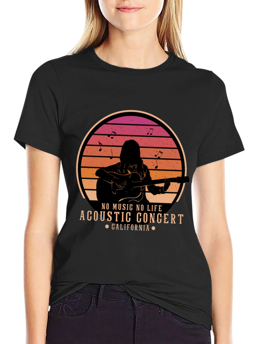 Acoustic Concert T-Shirt - No Music No Life