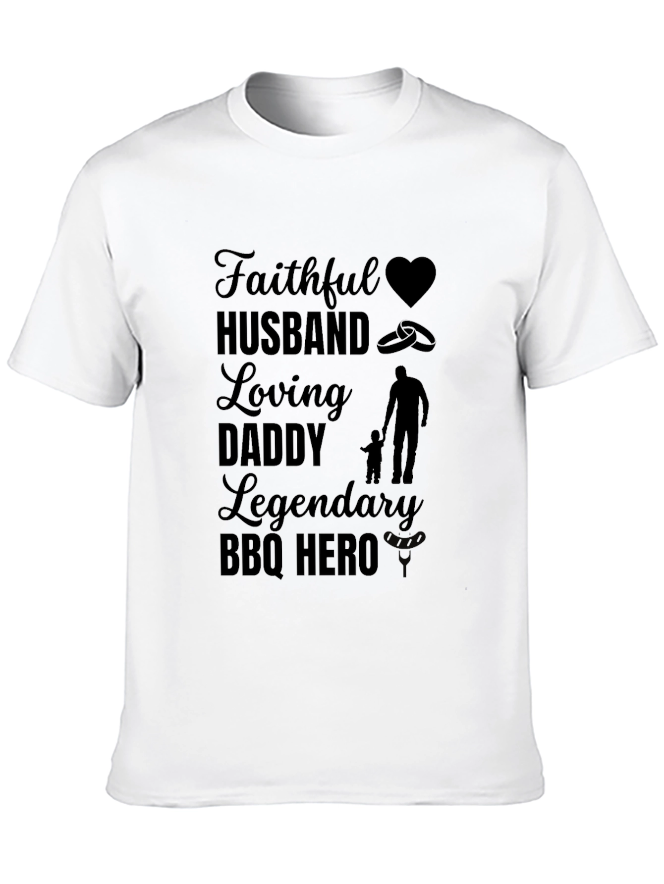 Faithful Husband Loving Daddy BBQ Hero Graphic Tee