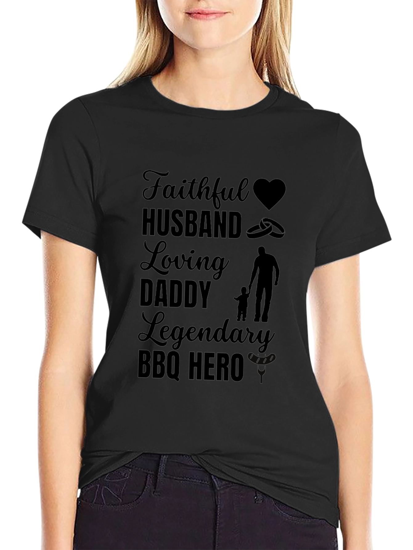 Faithful Husband Loving Daddy BBQ Hero Graphic Tee