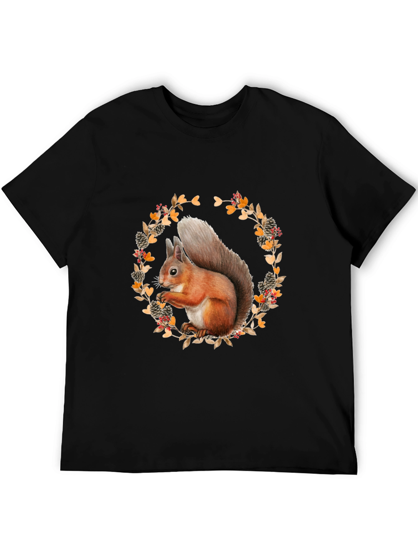 Squirrel Wreath Graphic T-Shirt - Unisex Style