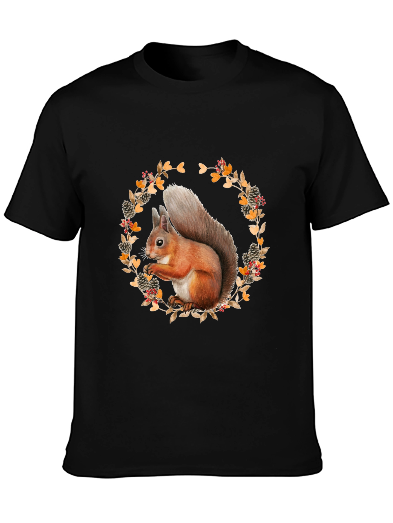 Squirrel Wreath Graphic T-Shirt - Unisex Style