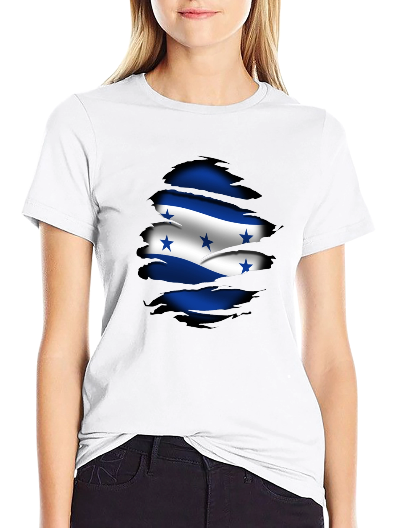 Honduras Flag Ripped T-Shirt - Country Pride