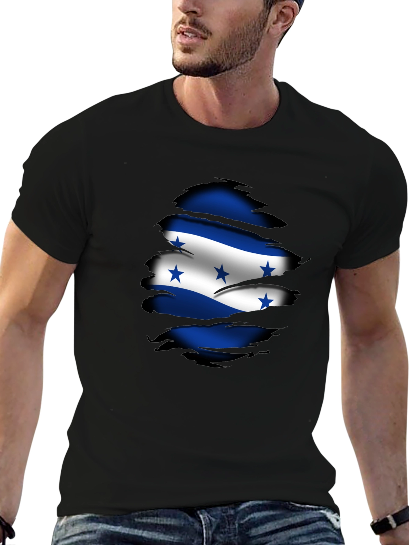 Honduras Flag Ripped T-Shirt - Country Pride