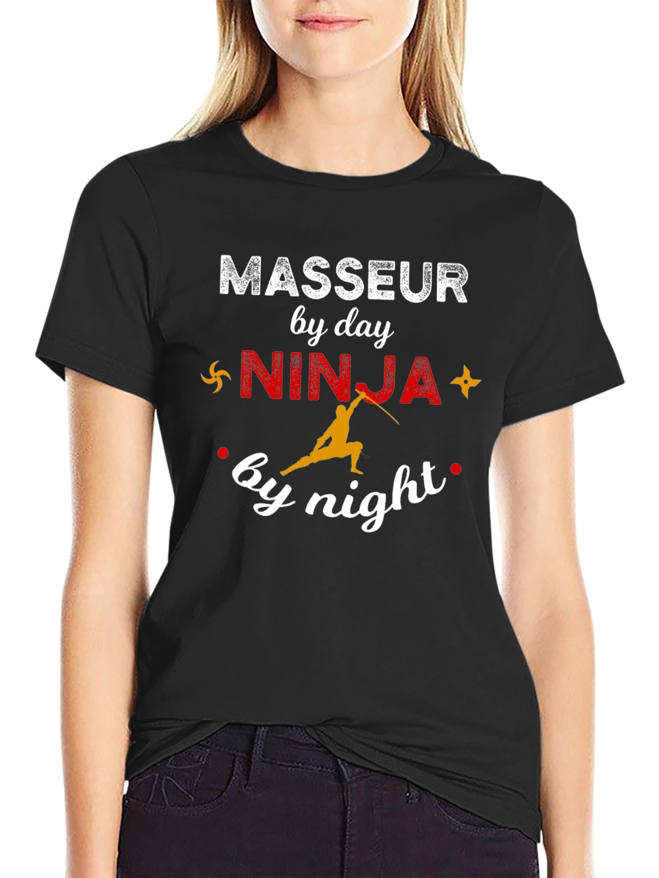Masseur Ninja Black Graphic T-Shirt