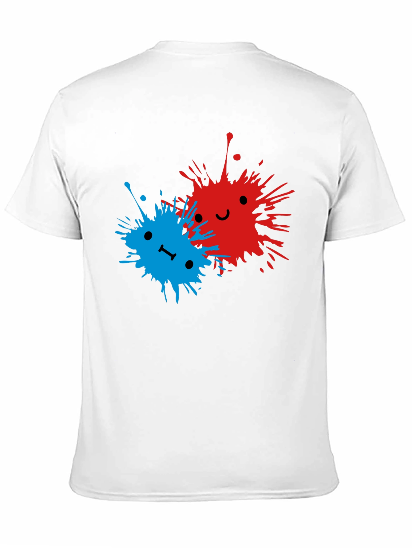 Cute Splatter Face Graphic Tee - Black