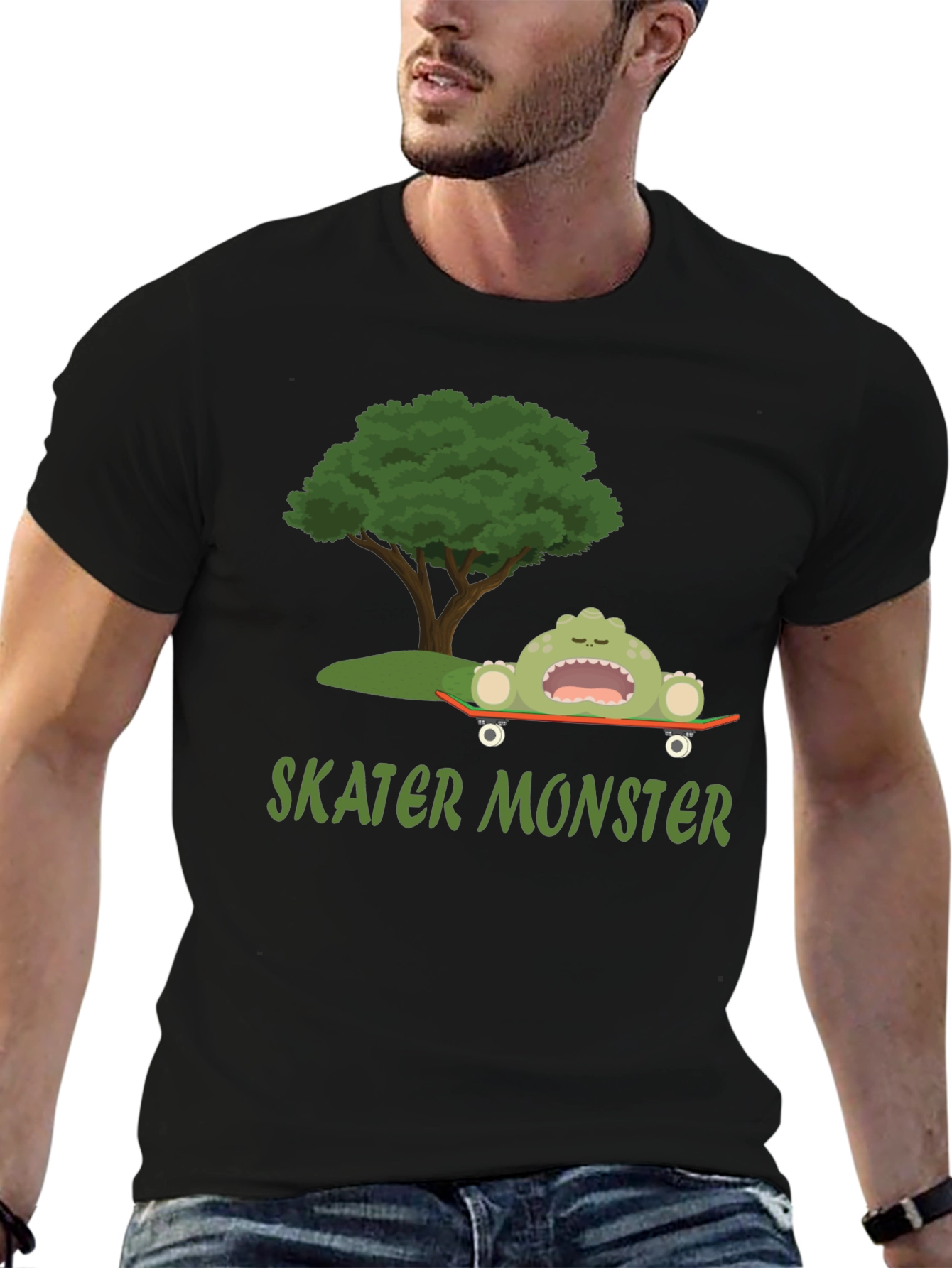 Skater Monster Graphic T-Shirt - Fun and Unique Design