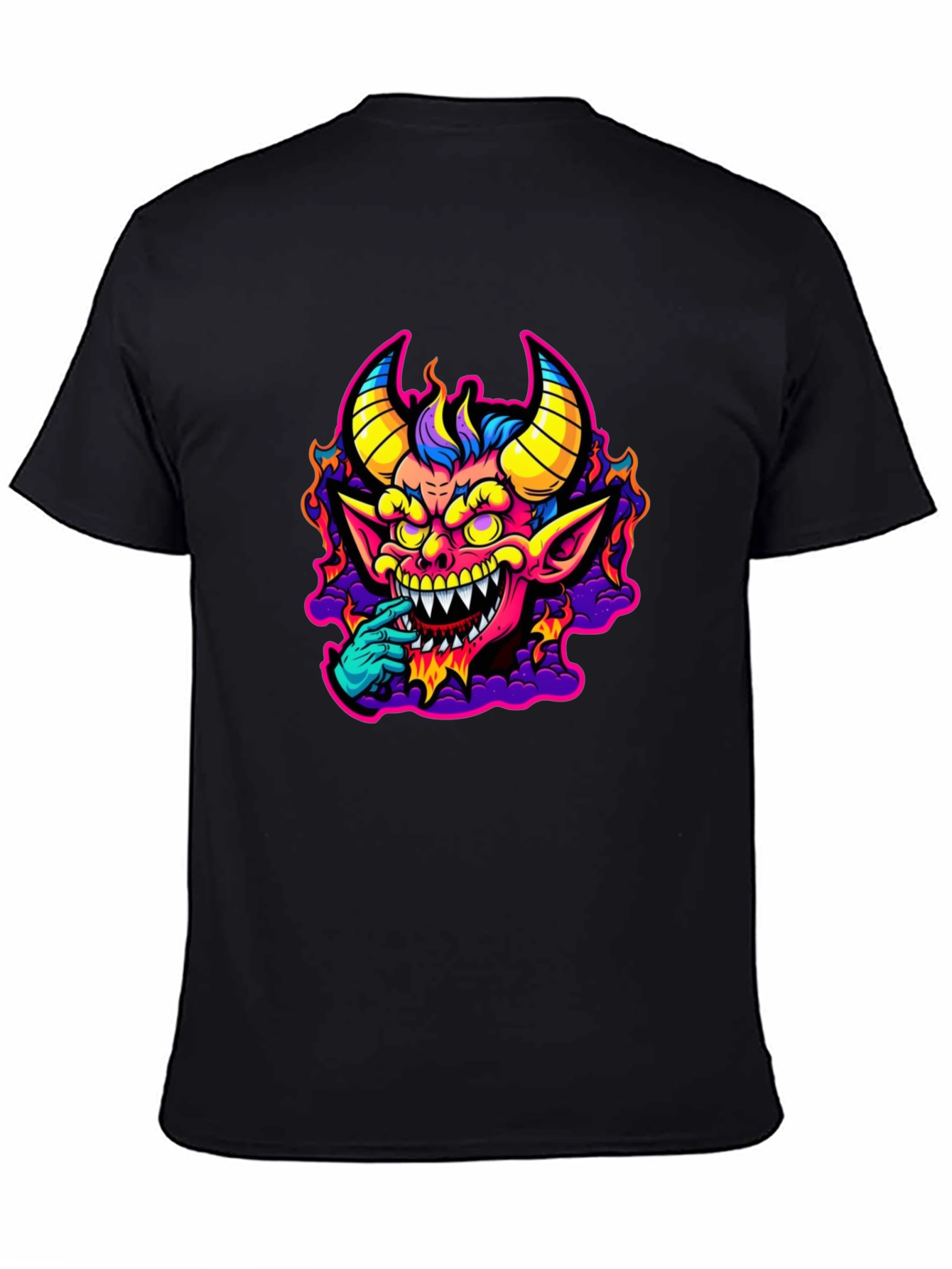 Fiery Devil Graphic Tee - Bold & Unique Design
