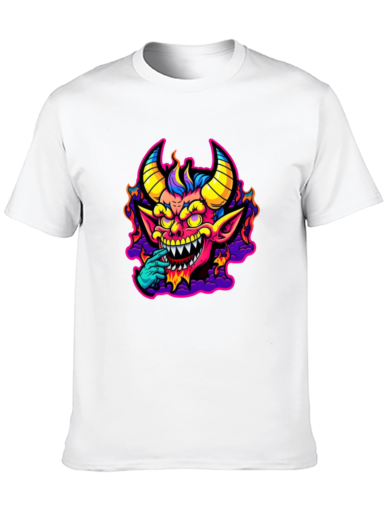 Fiery Devil Graphic Tee - Bold & Unique Design