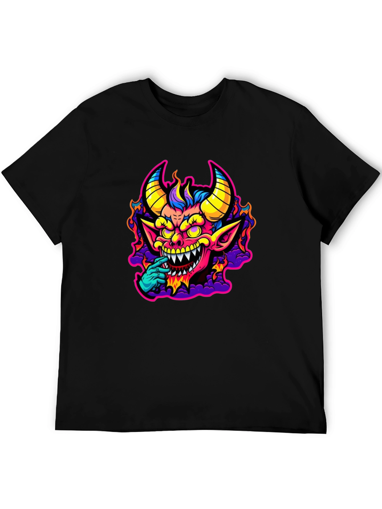 Fiery Devil Graphic Tee - Bold & Unique Design