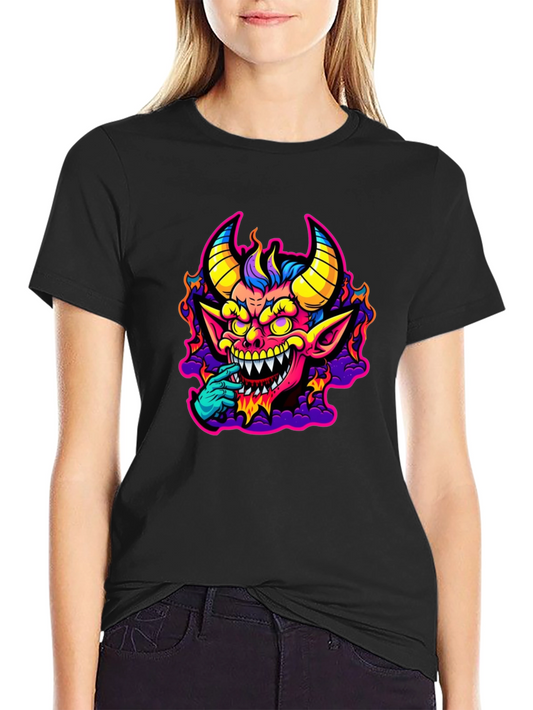 Fiery Devil Graphic Tee - Bold & Unique Design