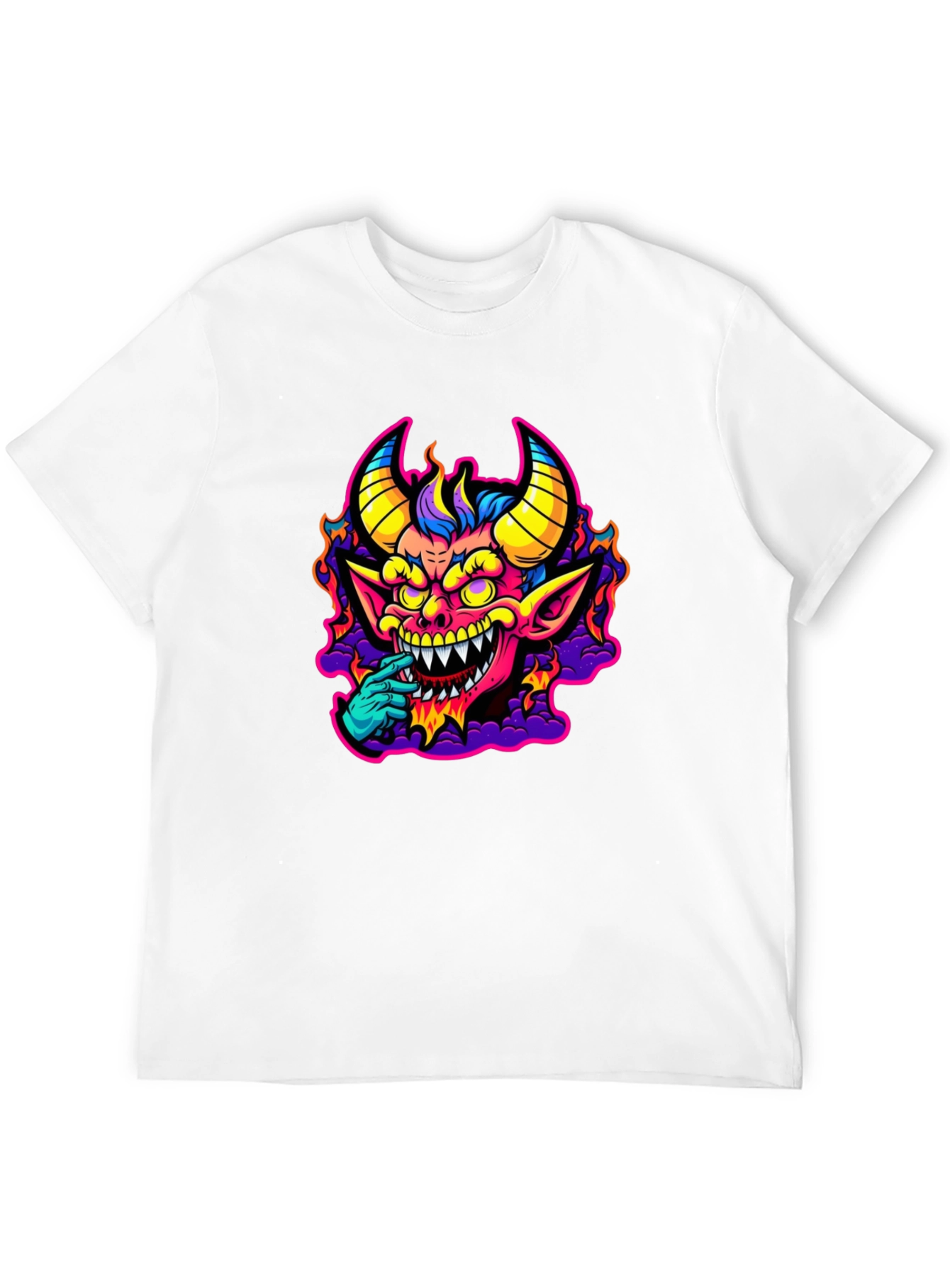 Fiery Devil Graphic Tee - Bold & Unique Design