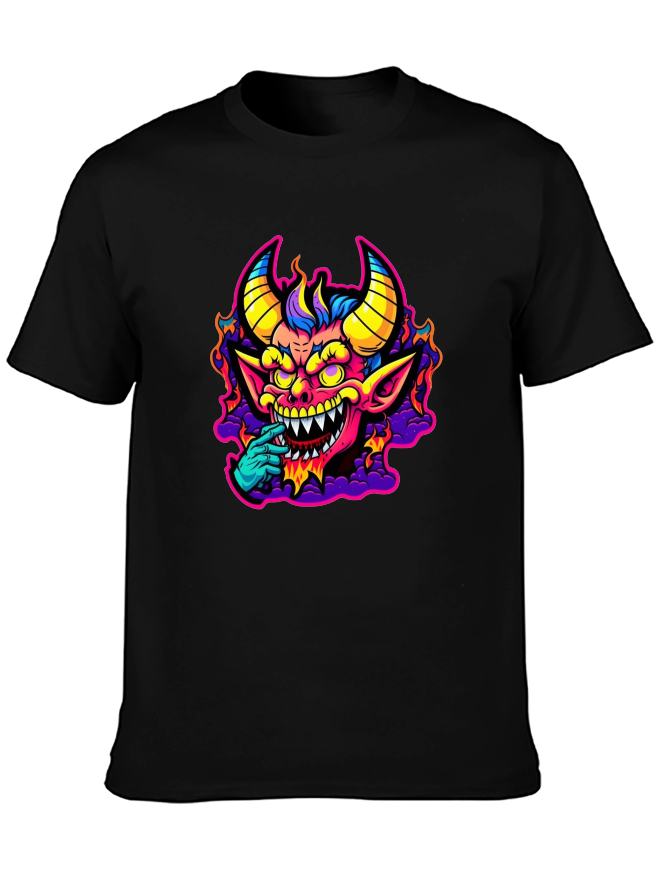 Fiery Devil Graphic Tee - Bold & Unique Design