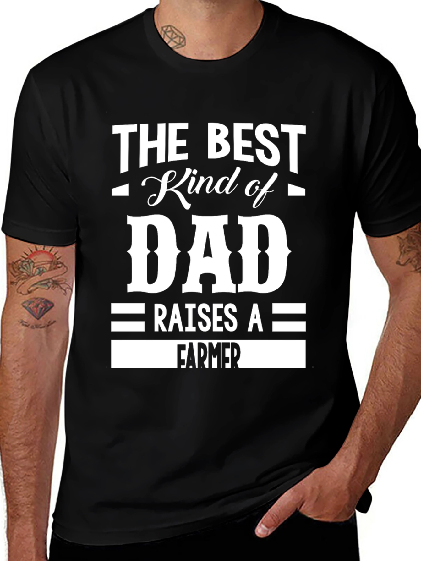 Best Dad Raises a Farmer Graphic T-Shirt