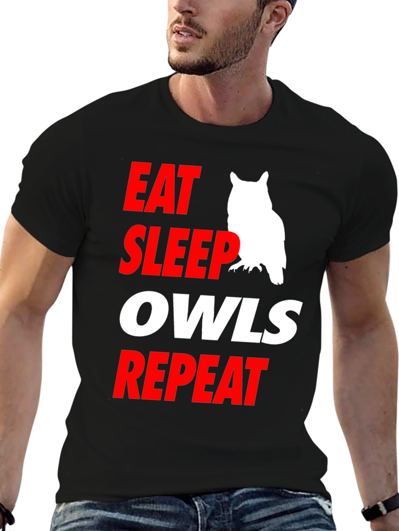 Eat Sleep Owls Repeat Graphic Tee