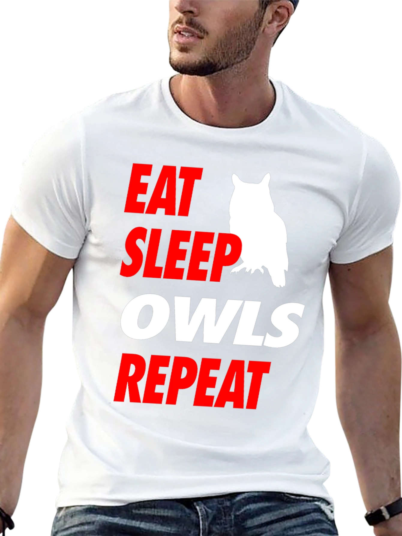 Eat Sleep Owls Repeat Graphic Tee