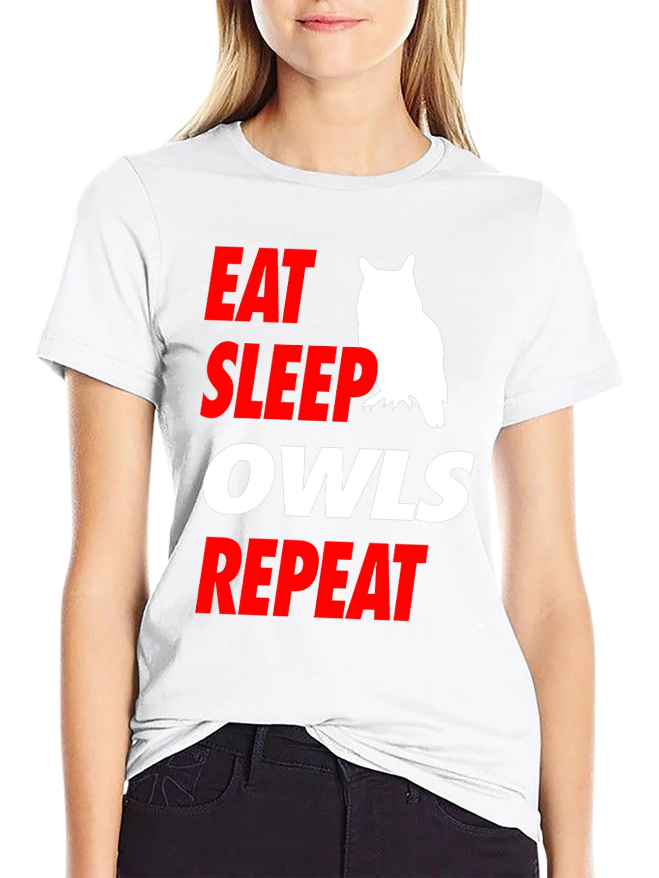 Eat Sleep Owls Repeat Graphic Tee