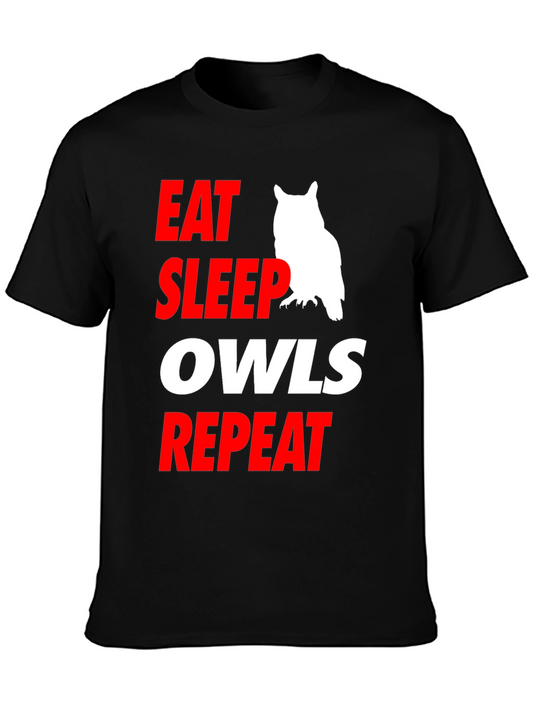 Eat Sleep Owls Repeat Graphic Tee