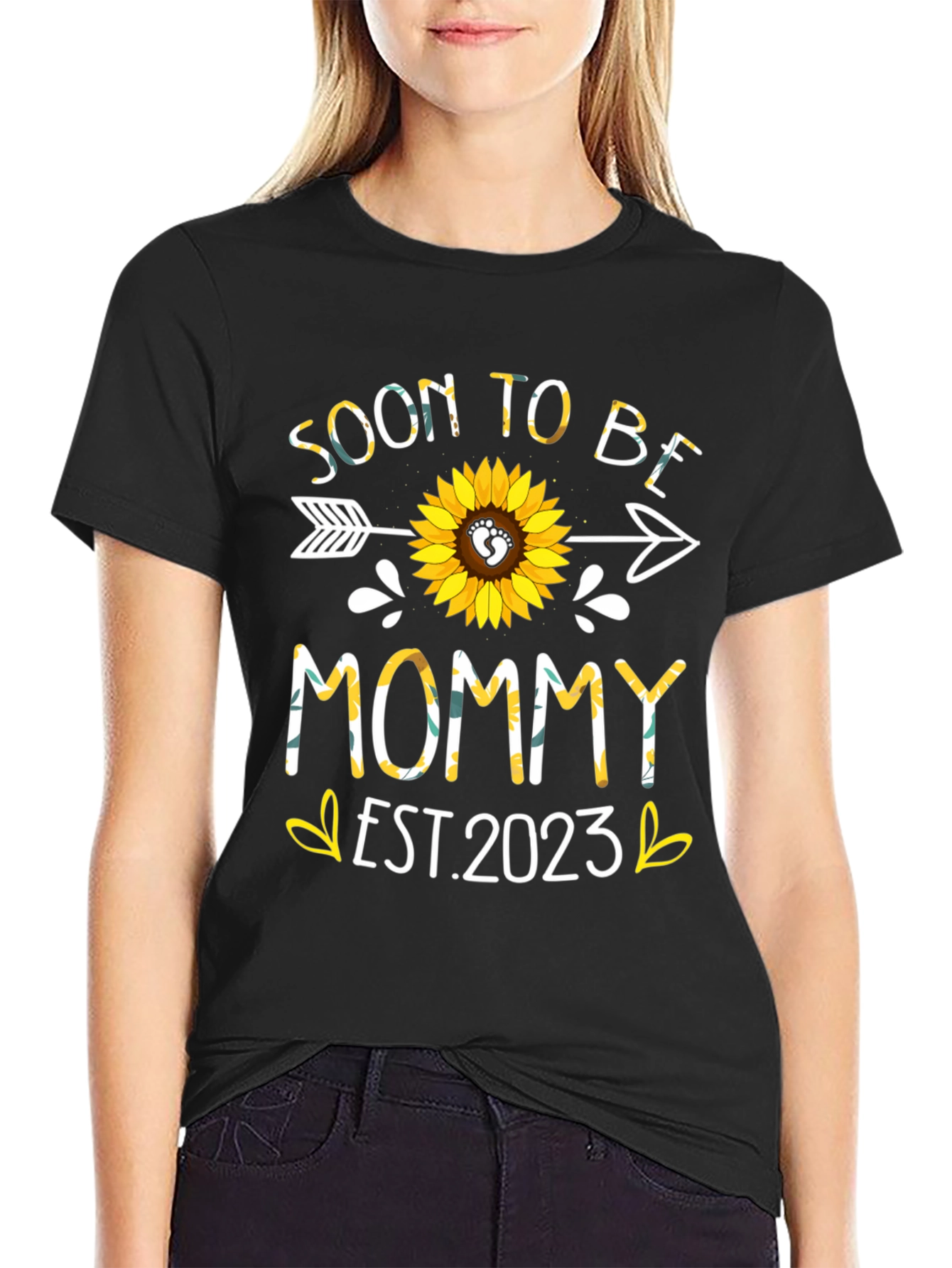 Soon to Be Mommy Est. 2023 Sunflower Shirt