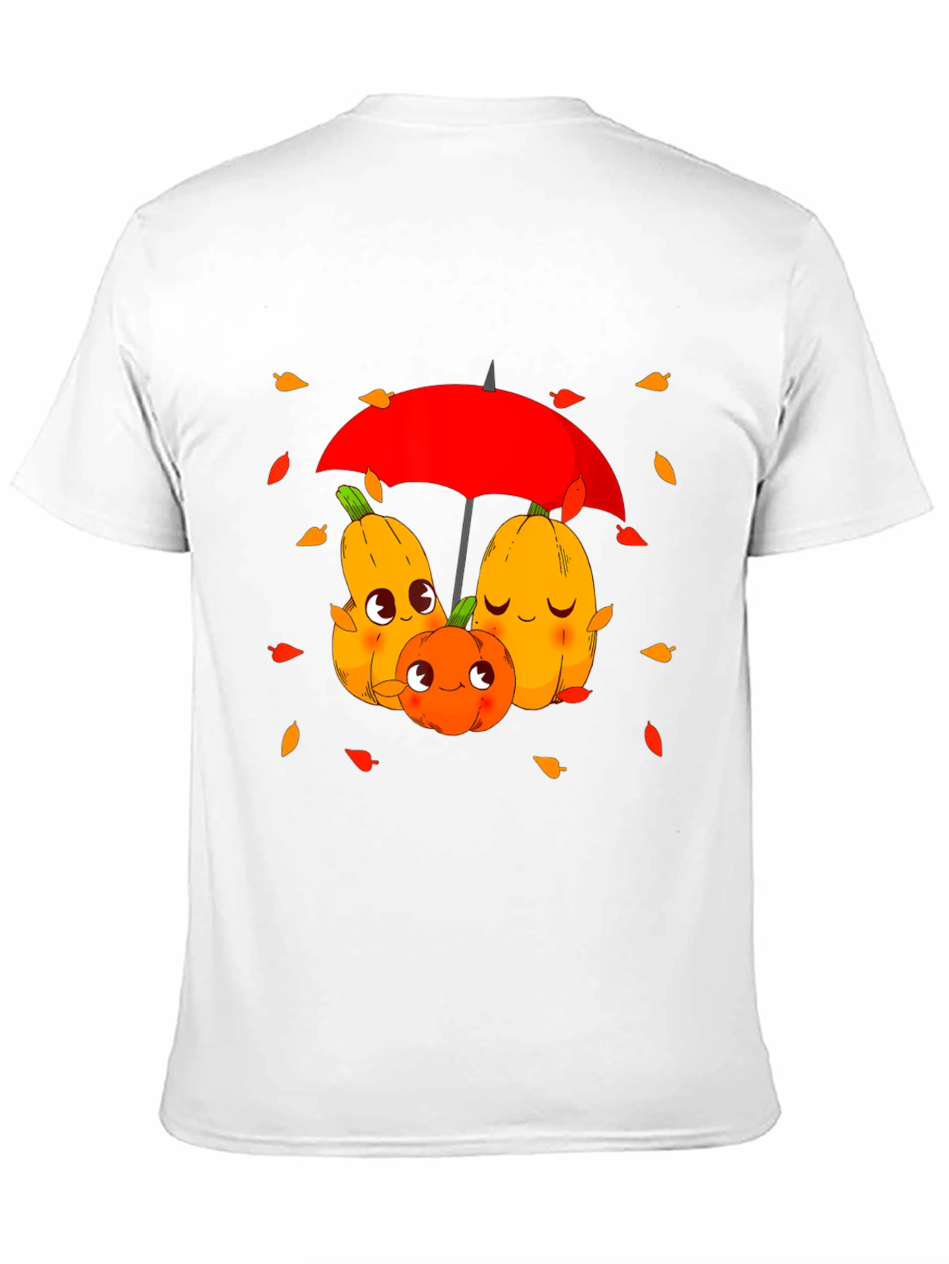 Cute Pumpkin Family Under Umbrella Graphic Tee