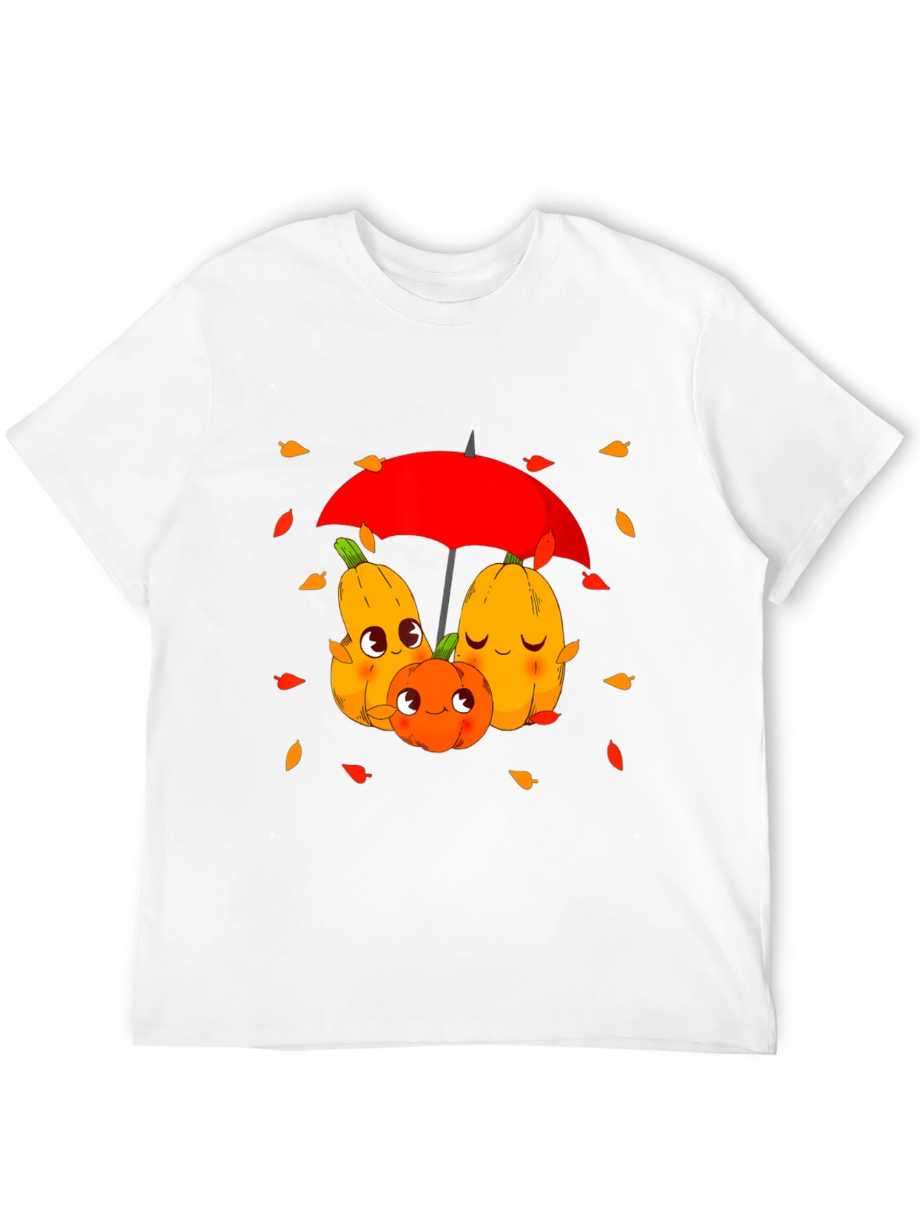 Cute Pumpkin Family Under Umbrella Graphic Tee