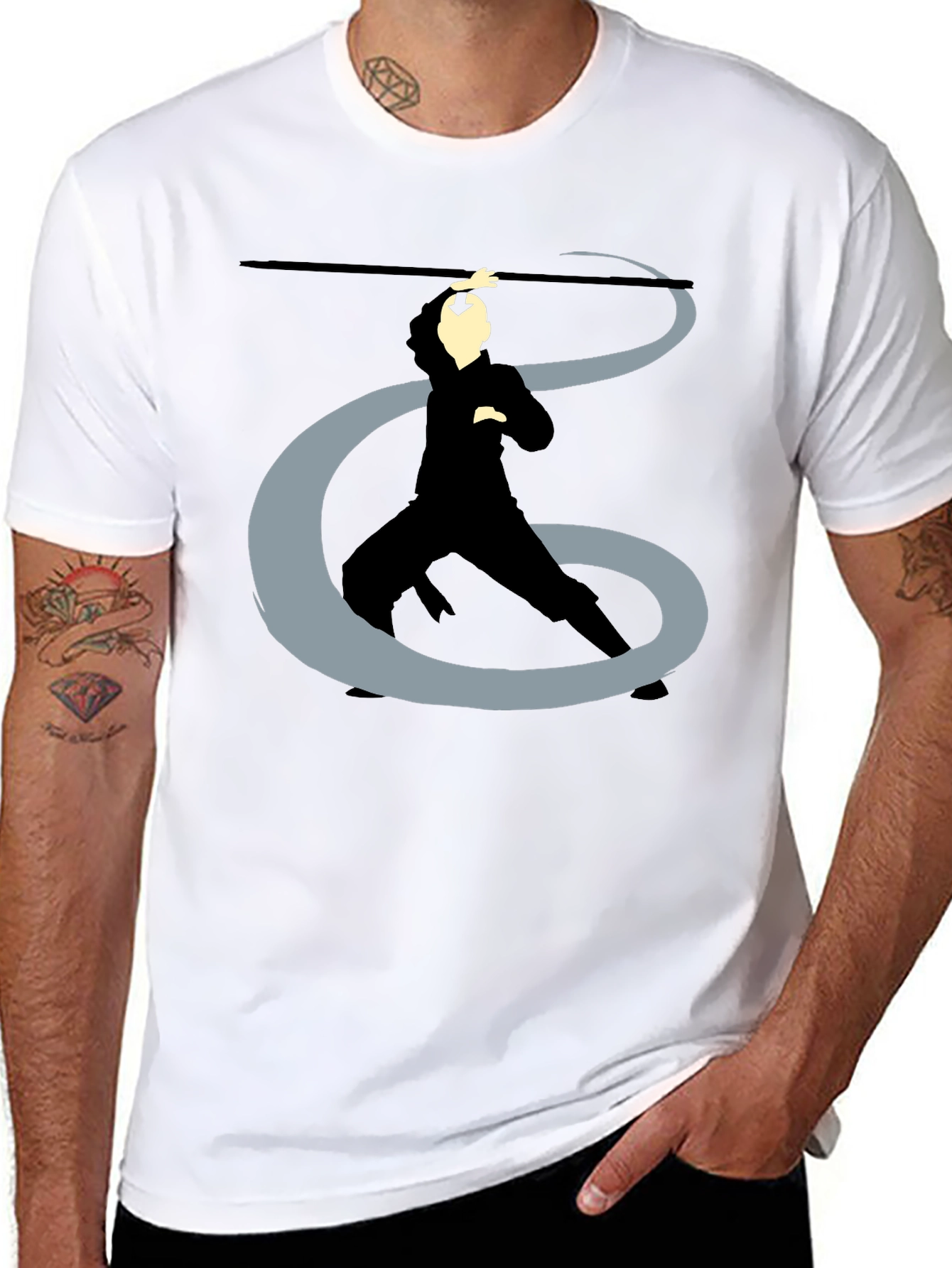 Avatar Aang T-Shirt - Black Graphic Print