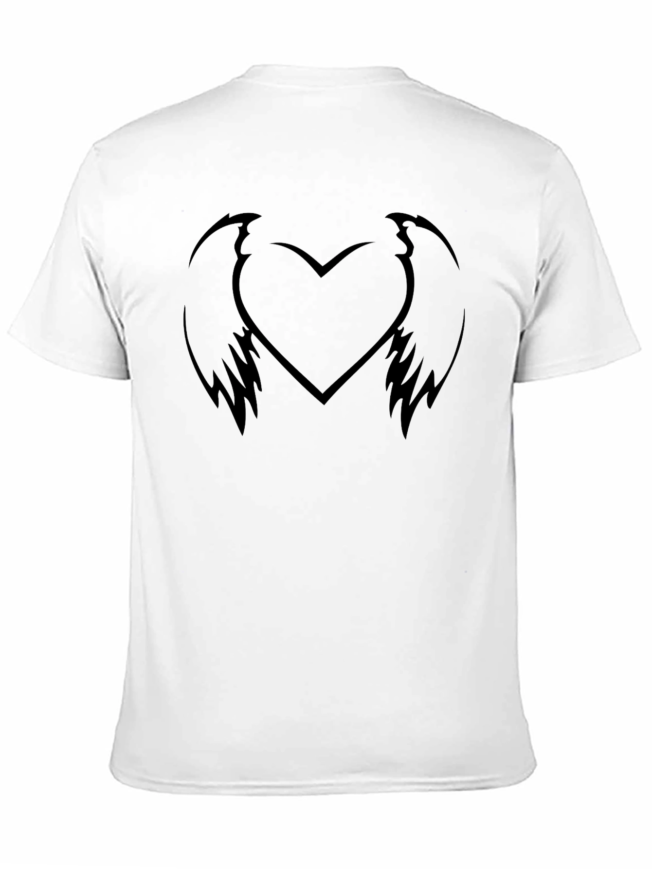 Heart Wings Graphic Tee - Black Cotton T-Shirt