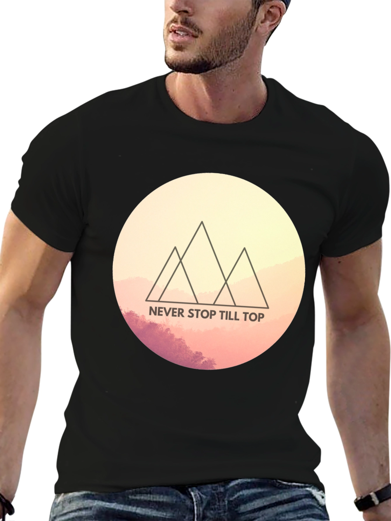 Motivational Mountain Tee - Never Stop Till Top T-Shirt