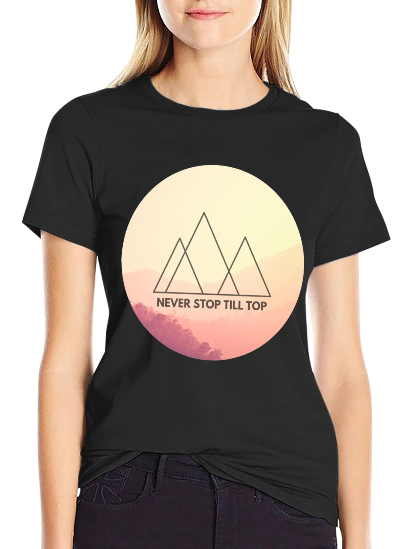 Motivational Mountain Tee - Never Stop Till Top T-Shirt