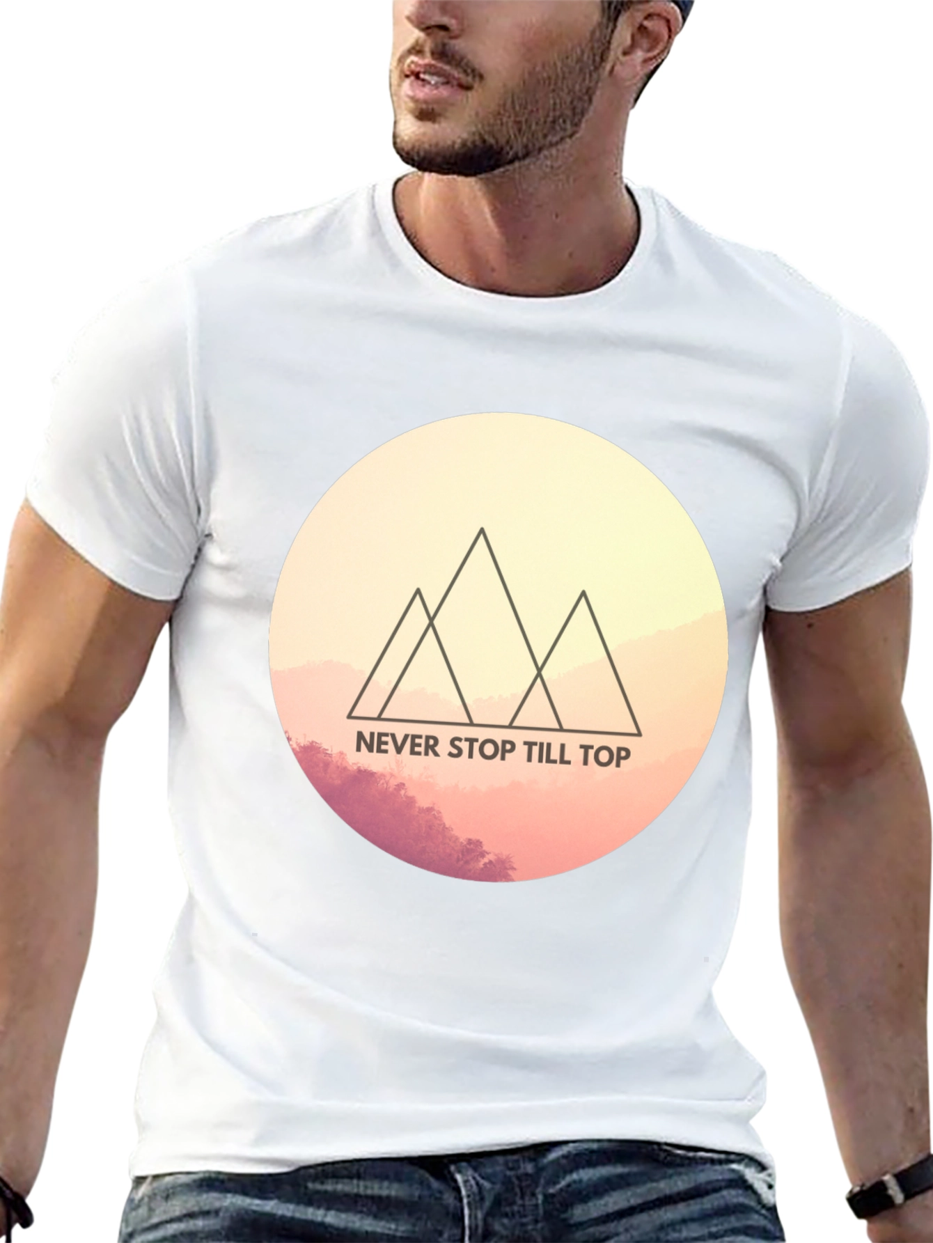 Motivational Mountain Tee - Never Stop Till Top T-Shirt