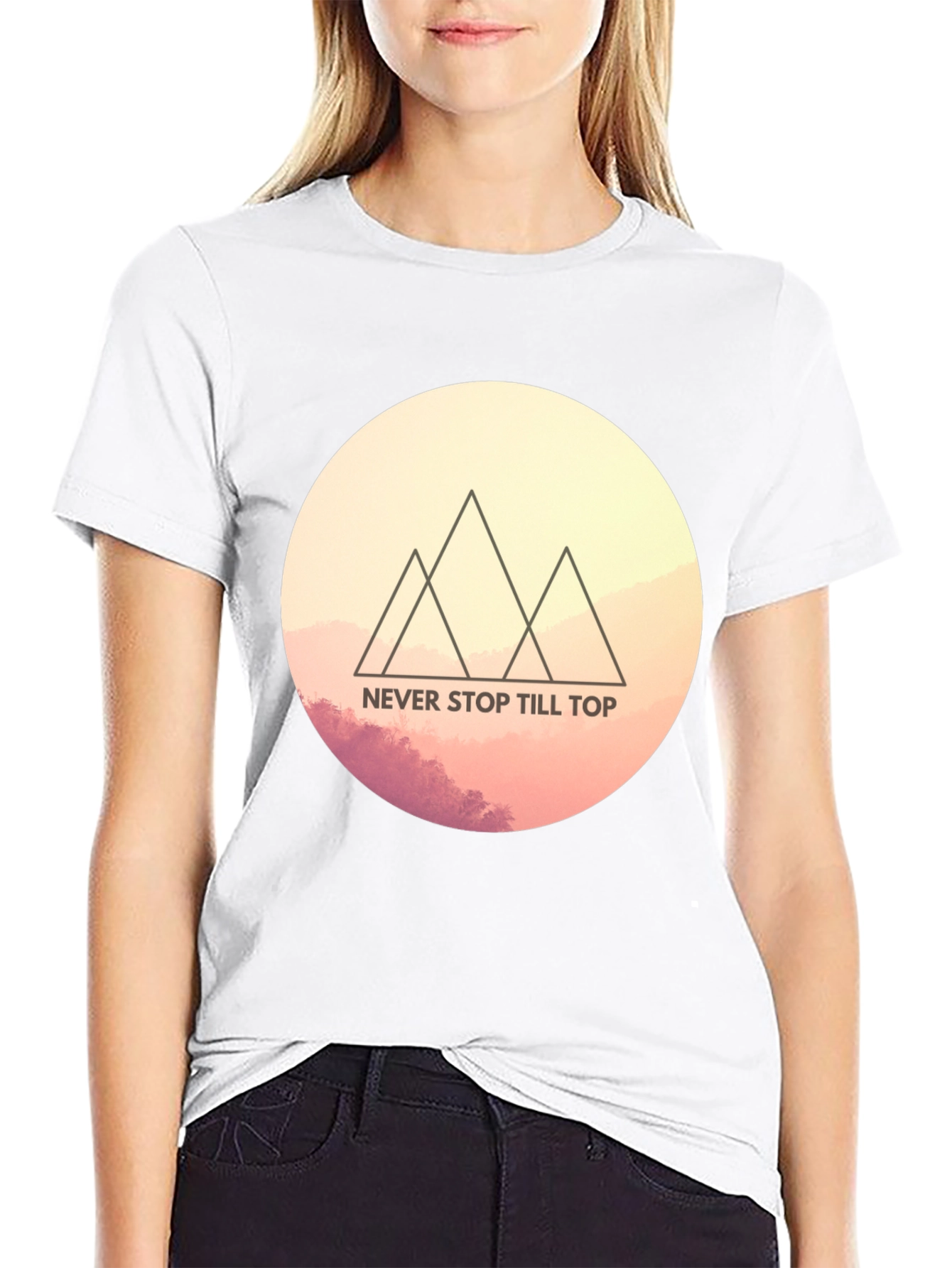 Motivational Mountain Tee - Never Stop Till Top T-Shirt