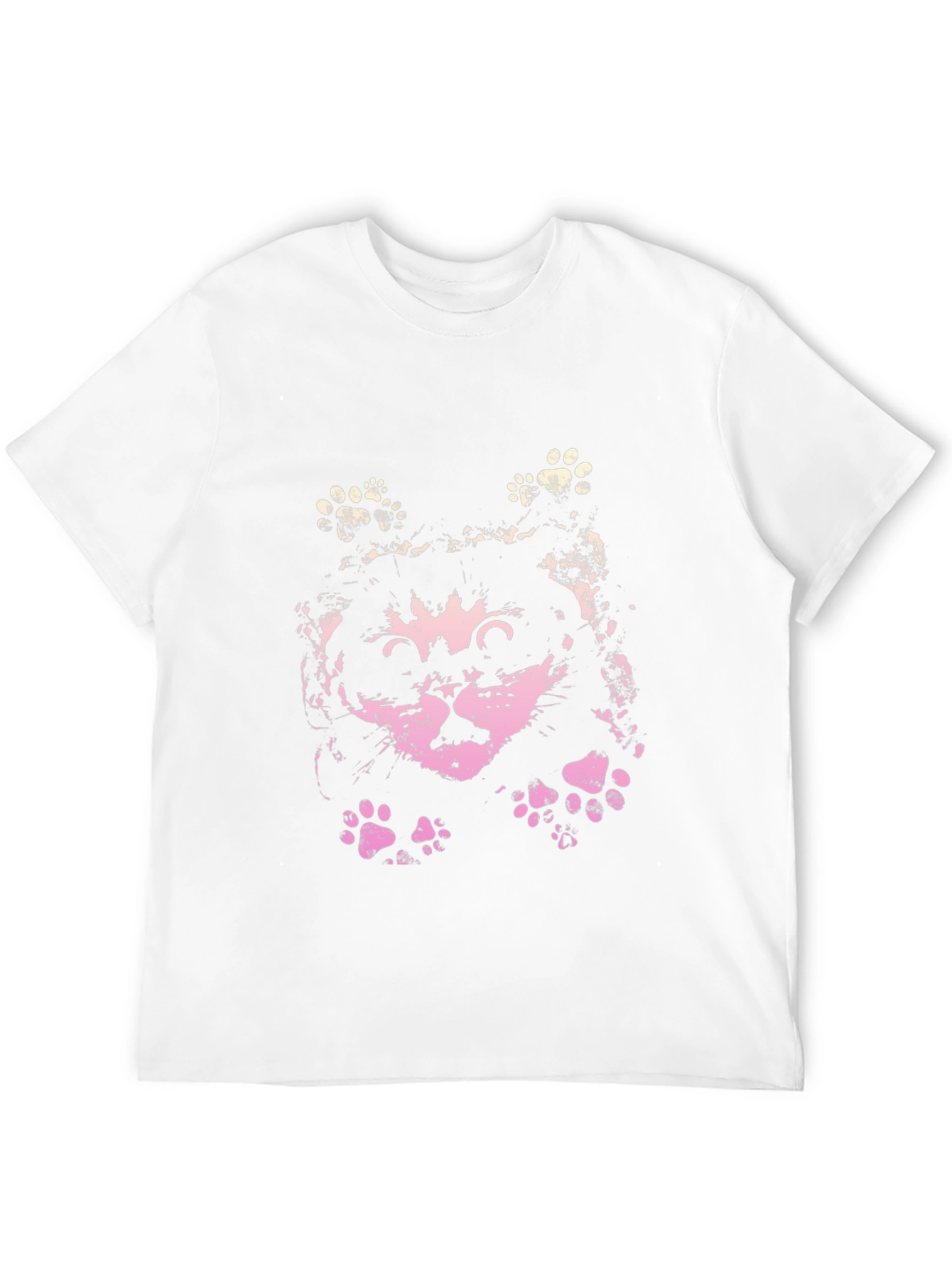 Cute Cat Graphic Print Black T-Shirt